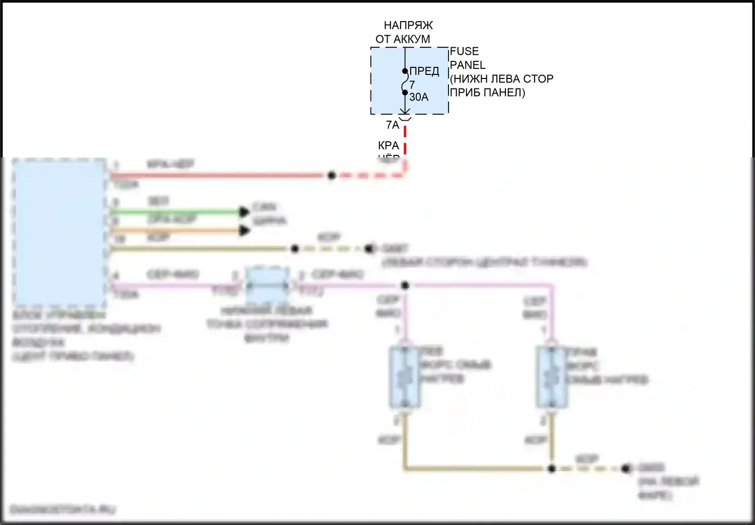 S3 Audi 8Y (2020-2024): Электросхема подогрева форсунки 