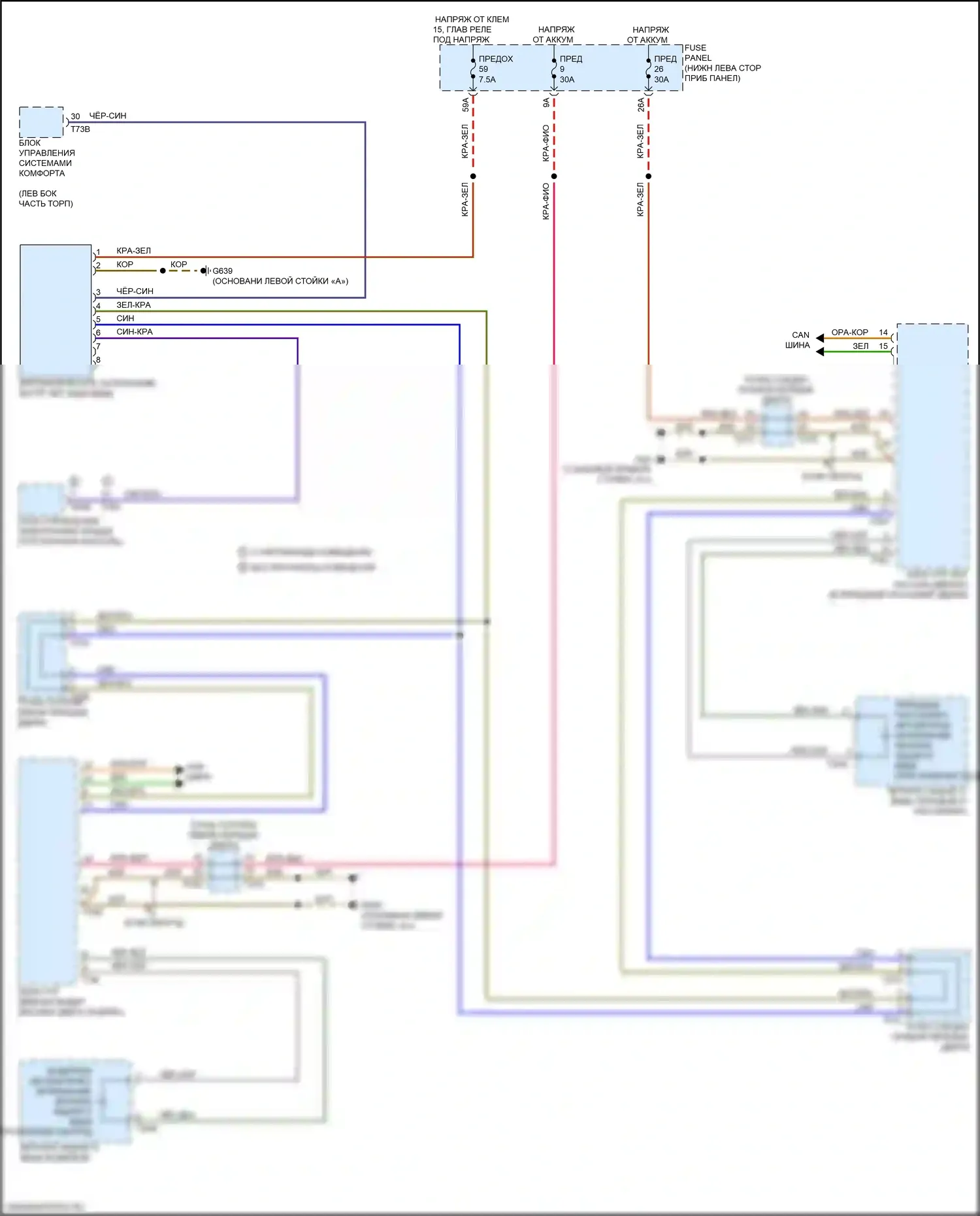 S3 Audi 8Y (2020-2024): Электросхема автоматического дневного/ночного зеркала 