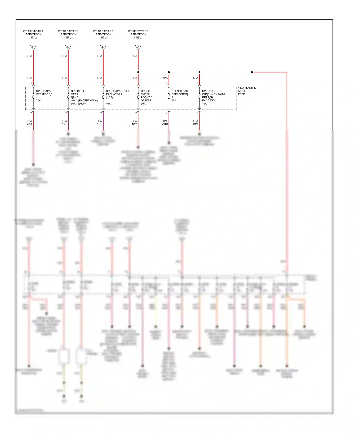 S4 Audi B7 (2004-2008): Электросхема блока предохранителей реле (2 из 2) 