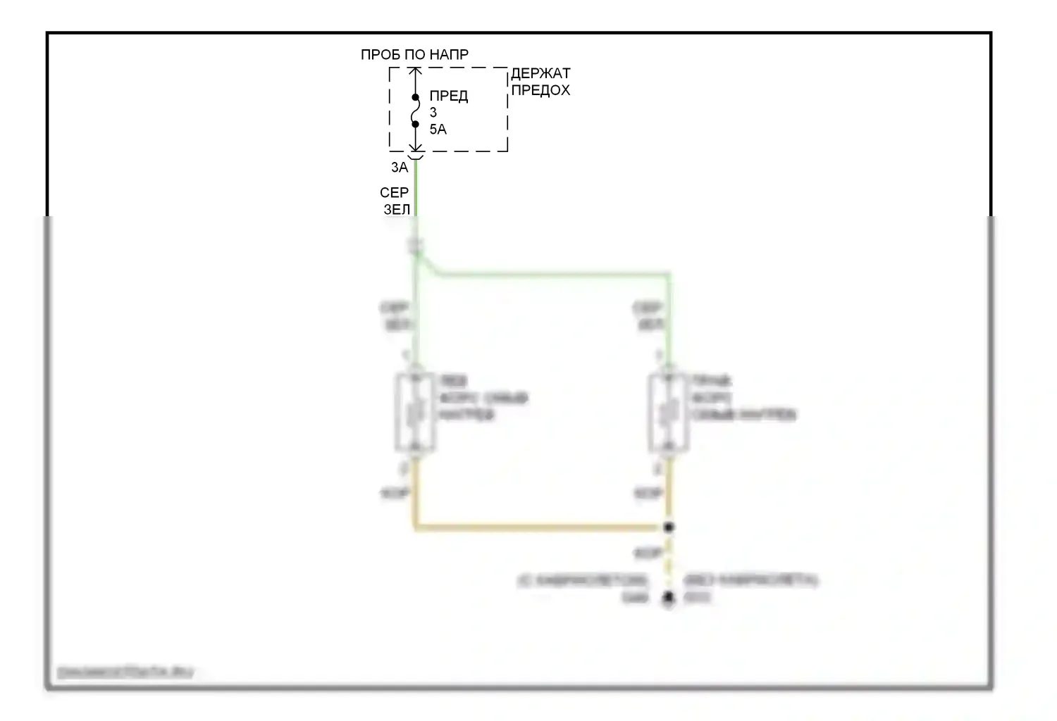 S4 Audi B7 (2004-2008): Электросхема подогрева форсунки 