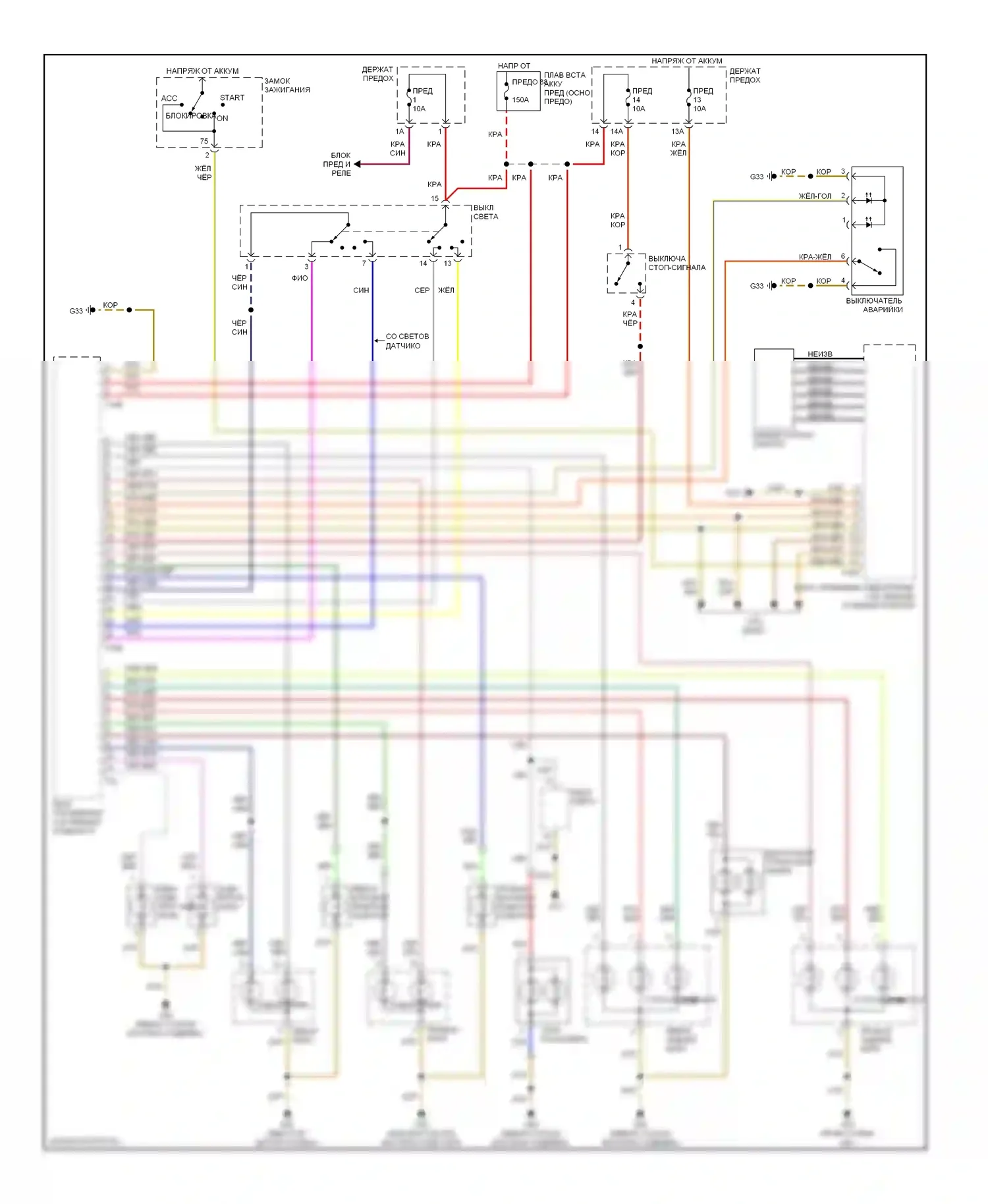 S4 Audi B7 (2004-2008): Электросхема фар и фонарей, седан 