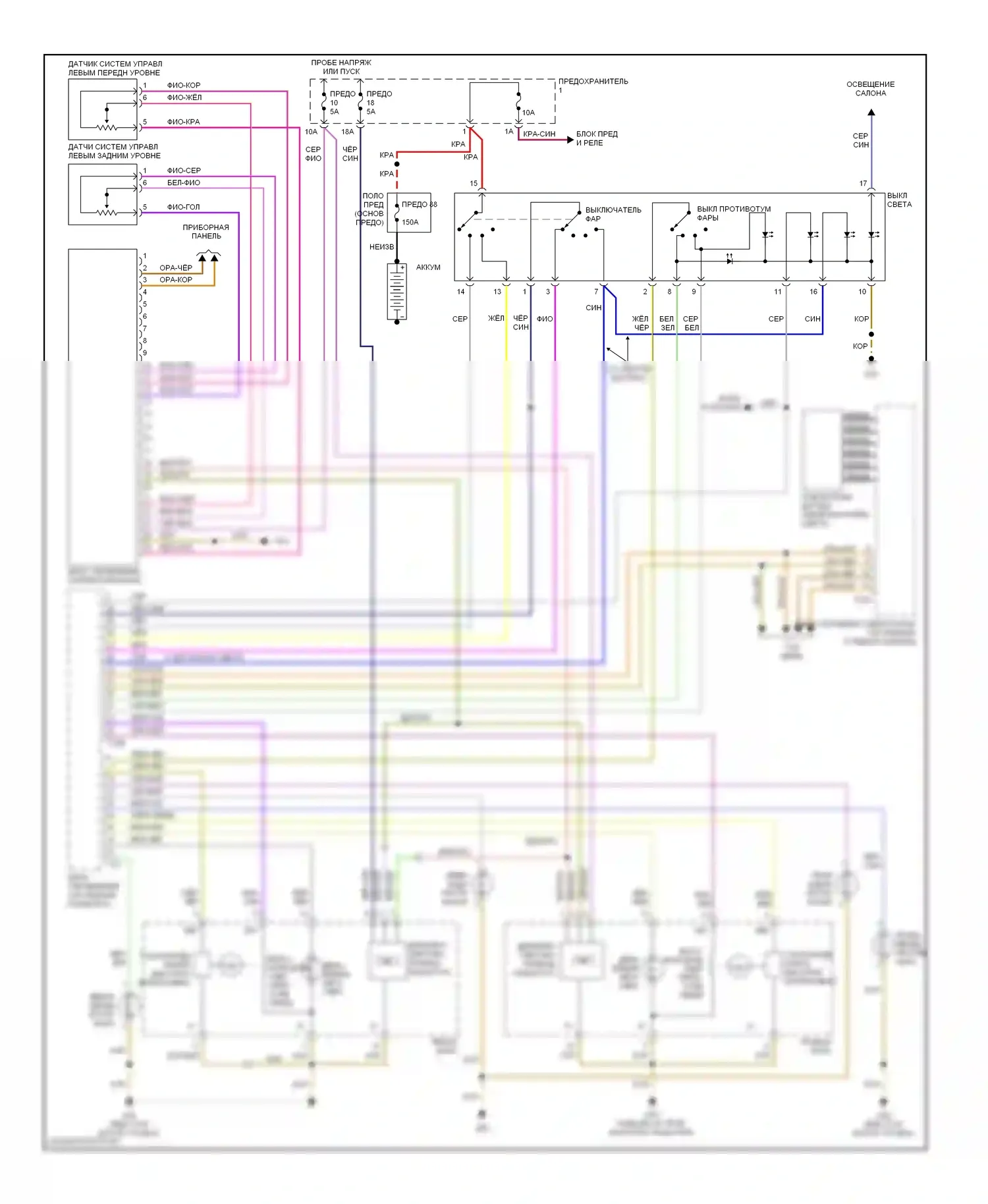 S4 Audi B7 (2004-2008): Фары, с би-ксенон и повороты фар электросхема 