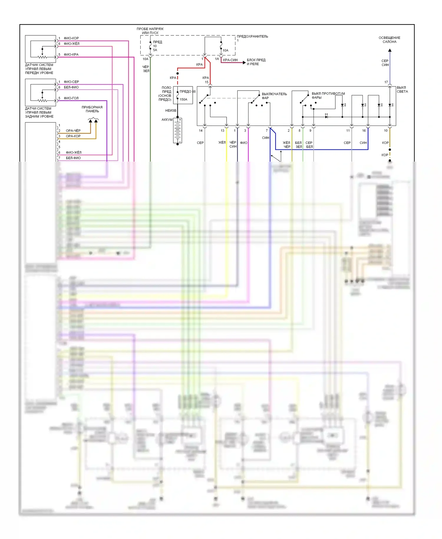 S4 Audi B7 (2004-2008): Фары, с биксеноновой электросхемой подключения фар 