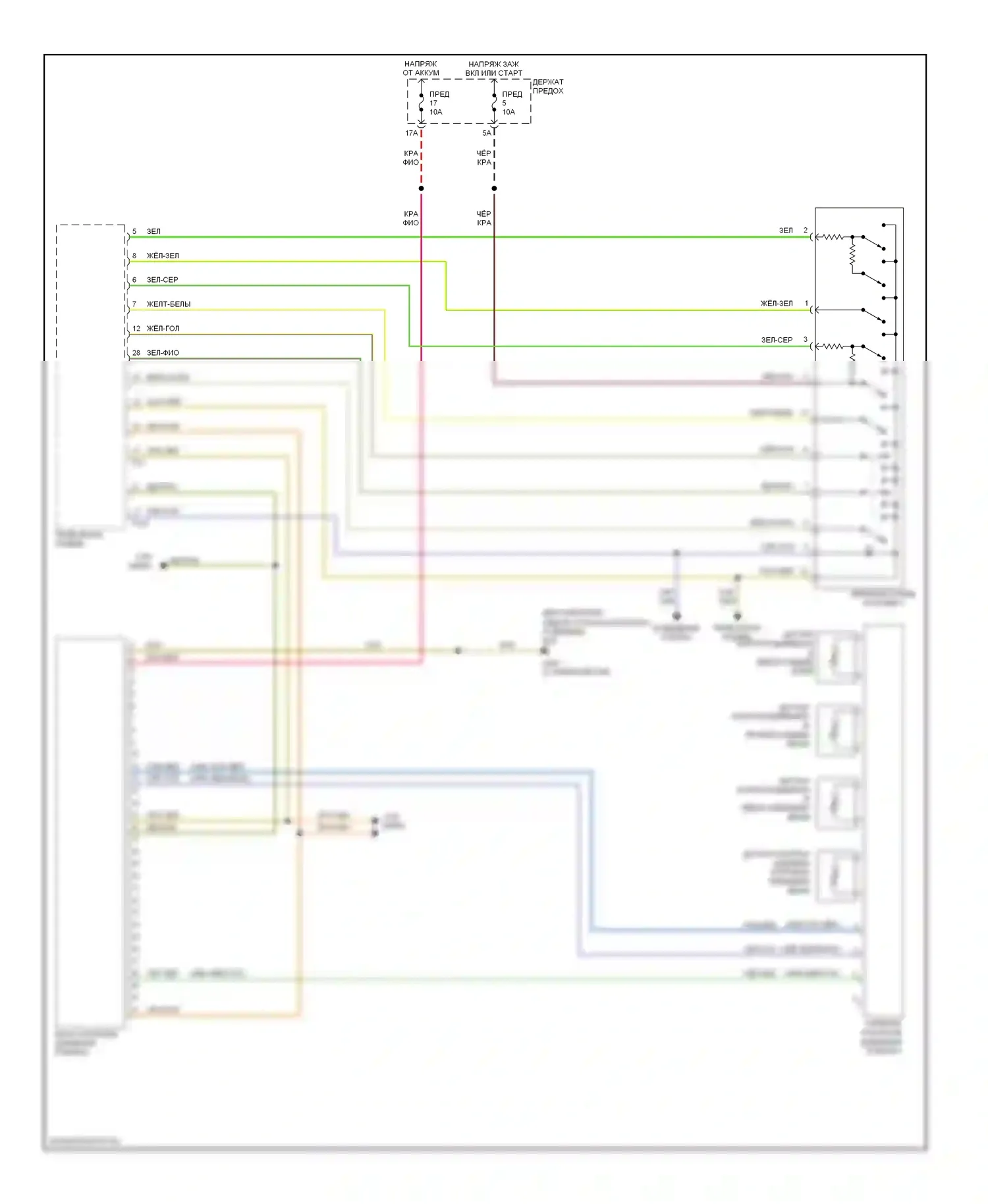 S4 Audi B7 (2004-2008): Электросхема контроля давления в шинах 