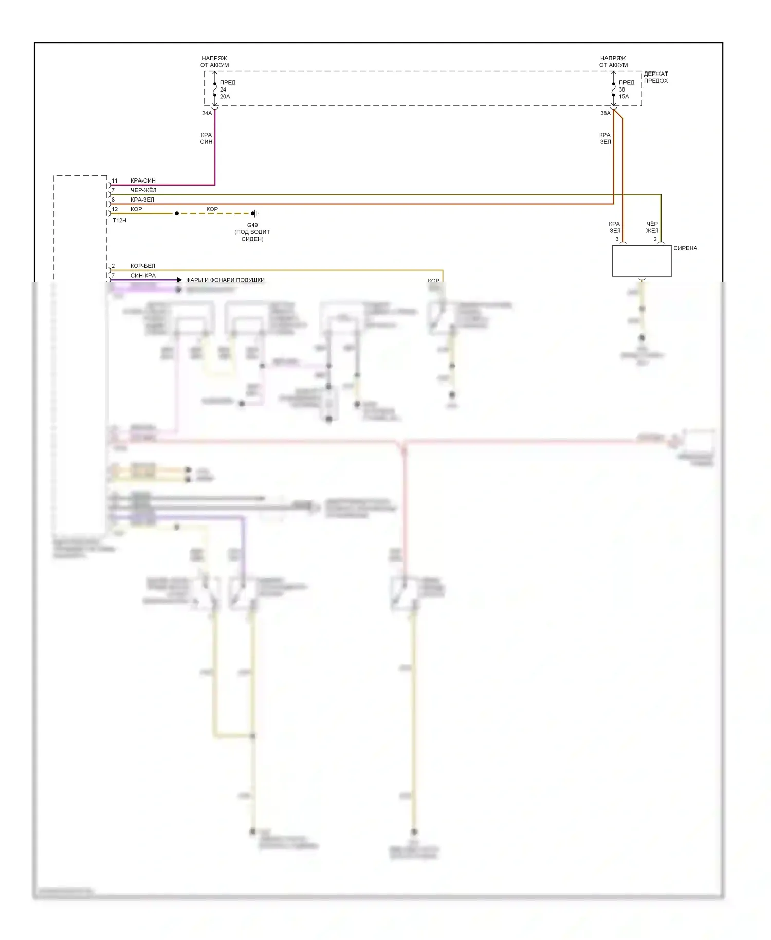 S4 Audi B7 (2004-2008): Сигнализации электросхема 