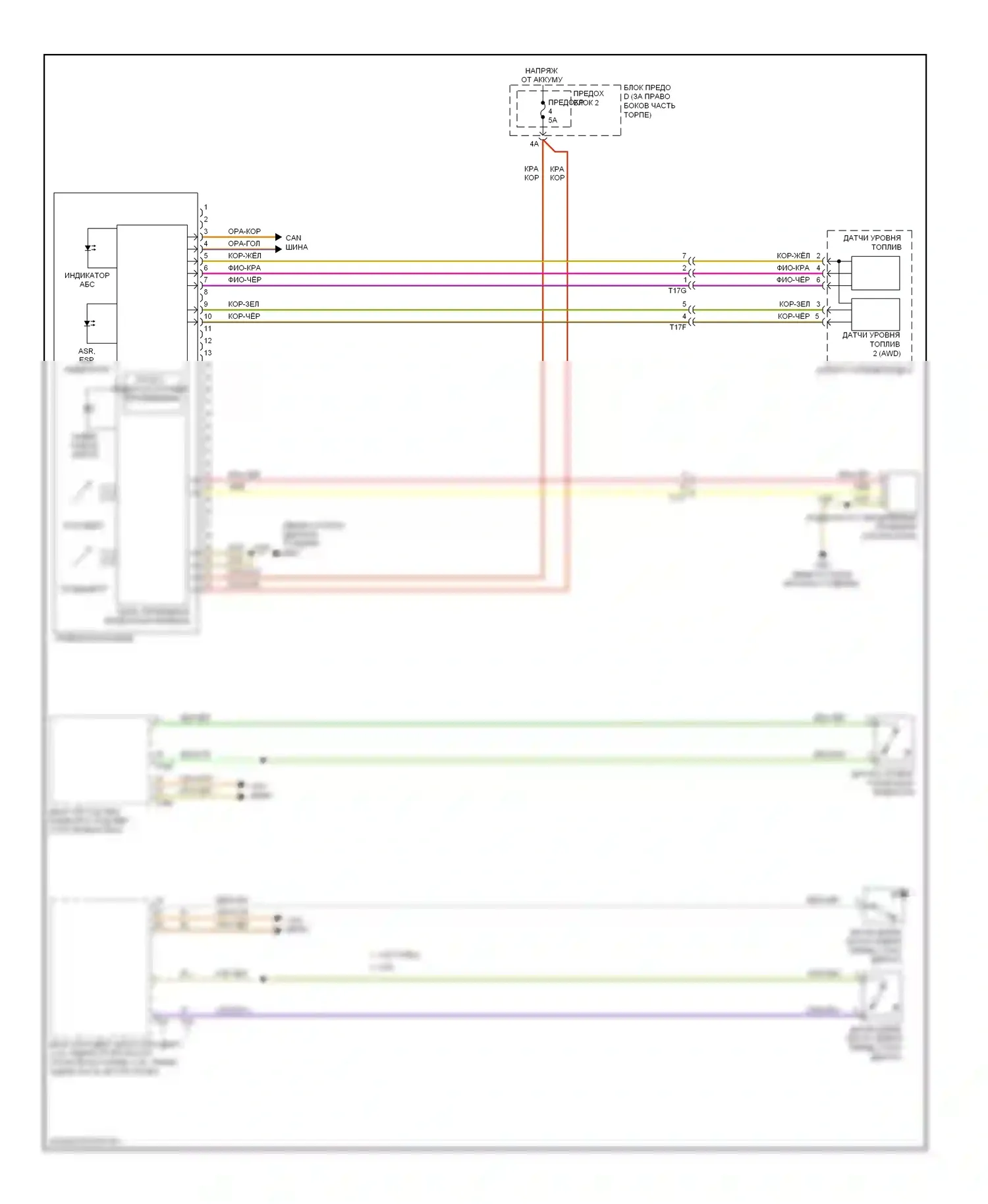 S4 Audi B8 рестайлинг (2011-2015): Электросхема приборной панели 