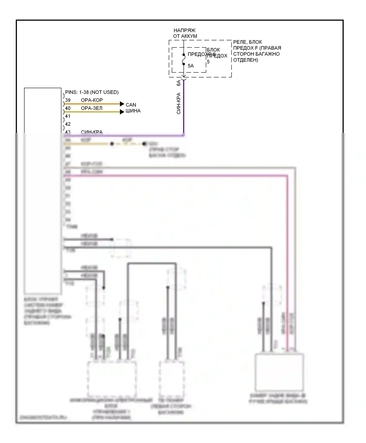 S4 Audi B8 рестайлинг (2011-2015): Электросхема задней камеры 