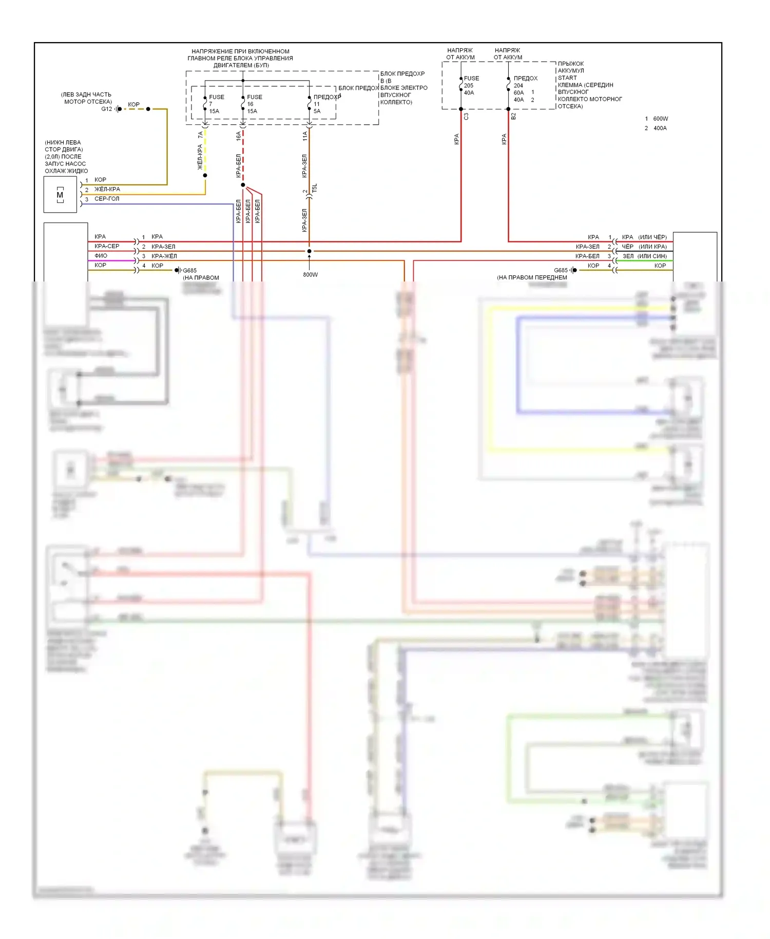 S4 Audi B8 рестайлинг (2011-2015): Электросхема вентилятора охлаждения 