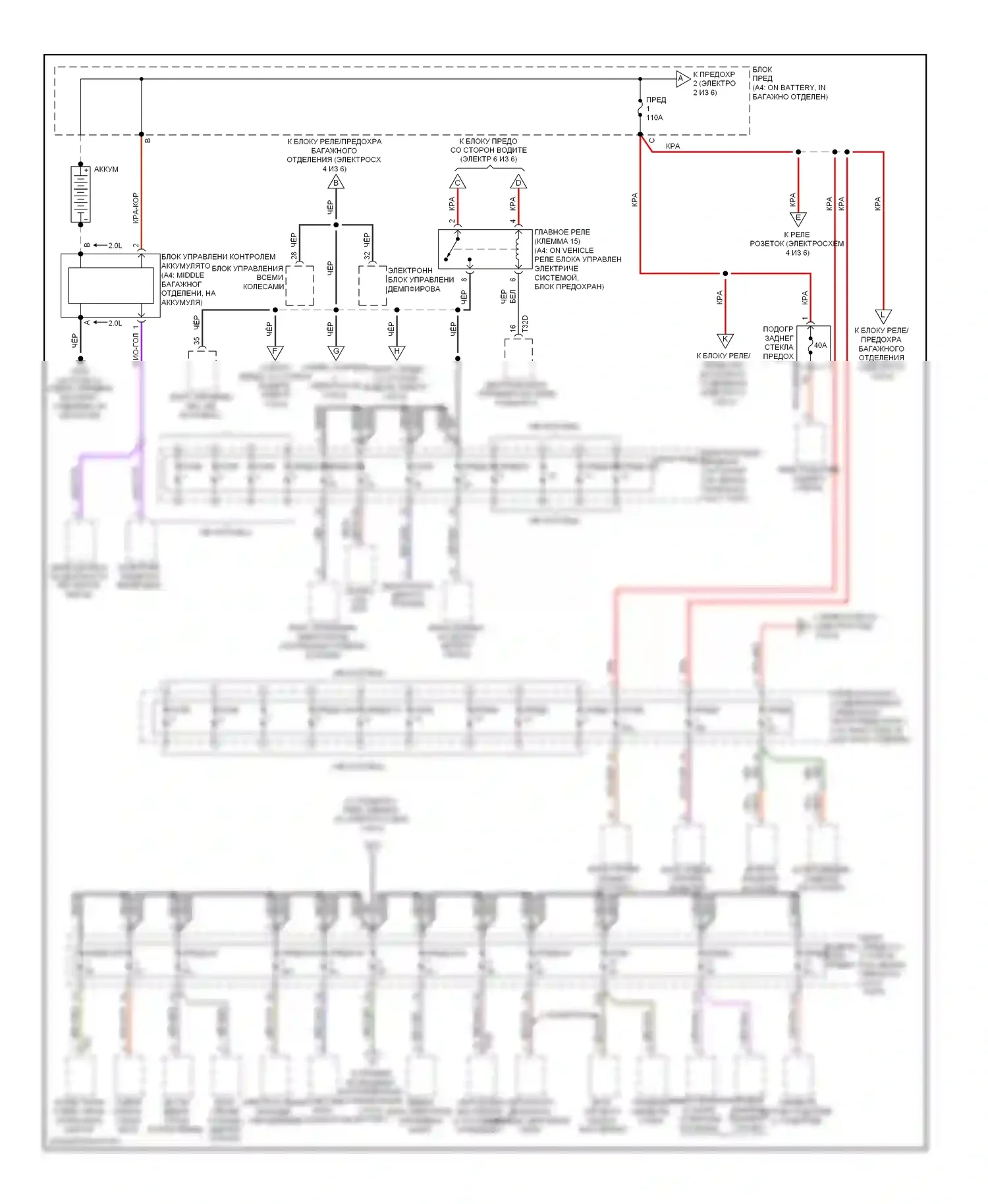 S4 Audi B8 (2008-2011): Электросхема блока предохранителей реле (1 из 6) 