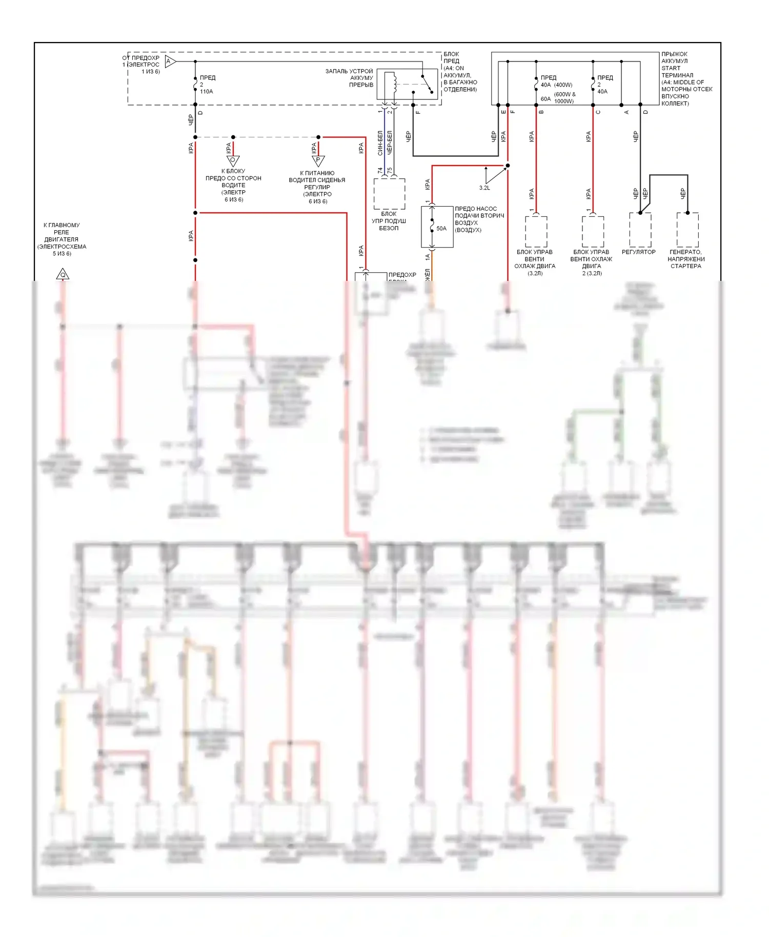 S4 Audi B8 (2008-2011): Электросхема блока предохранителей реле (2 из 6) 