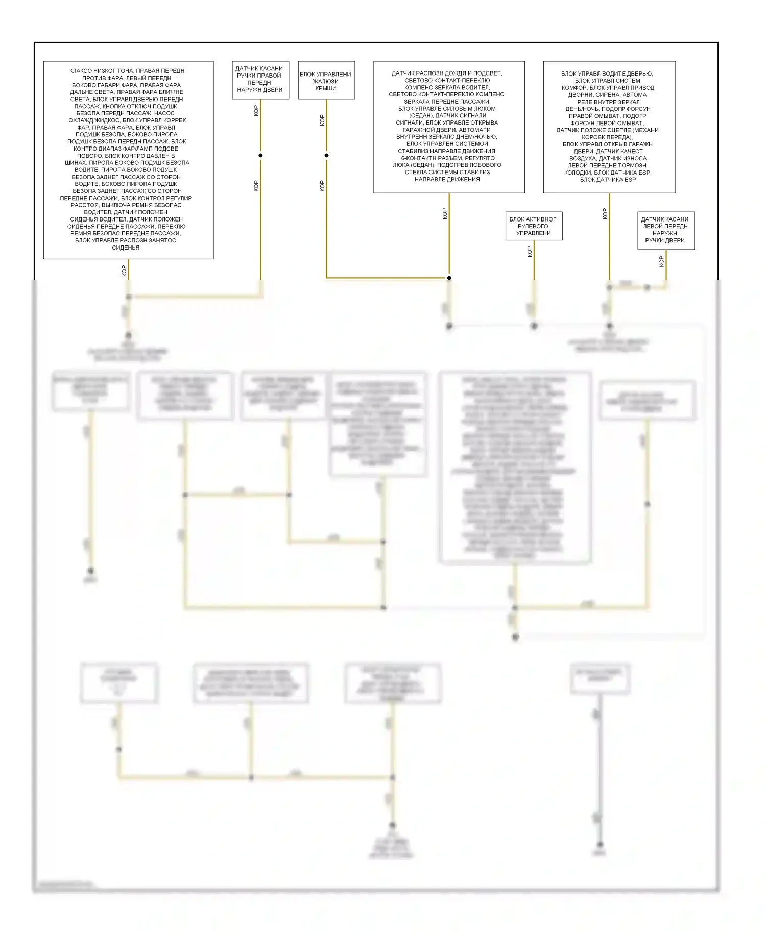 S4 Audi B8 (2008-2011): Электросхема точек подключения масс (3 из 3) 