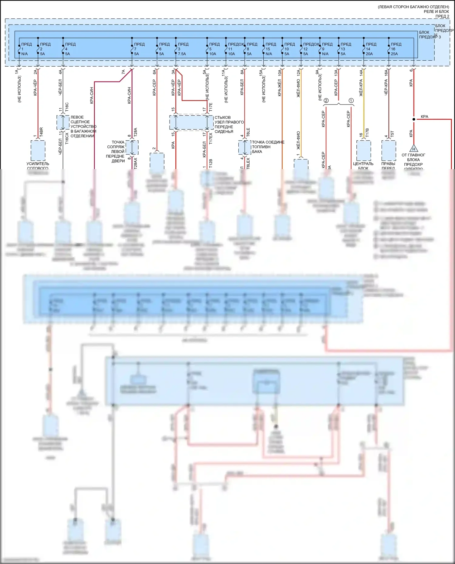 S4 Audi B9 рестайлинг (2019-2024): Электросхема блока предохранителей реле (5 из 6) 