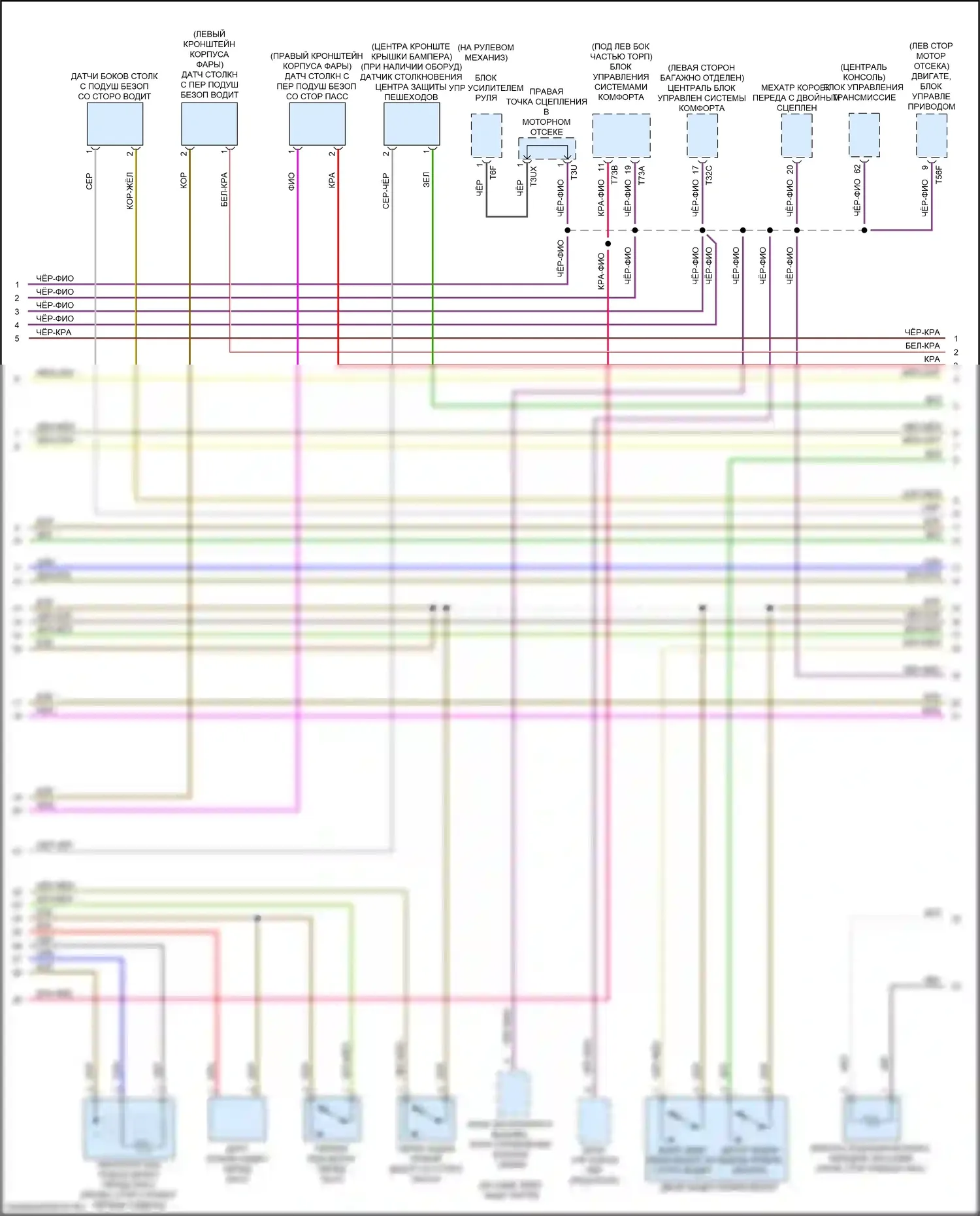 S4 Audi B9 рестайлинг (2019-2024): Электросхема подушек безопасности (4 из 5) 