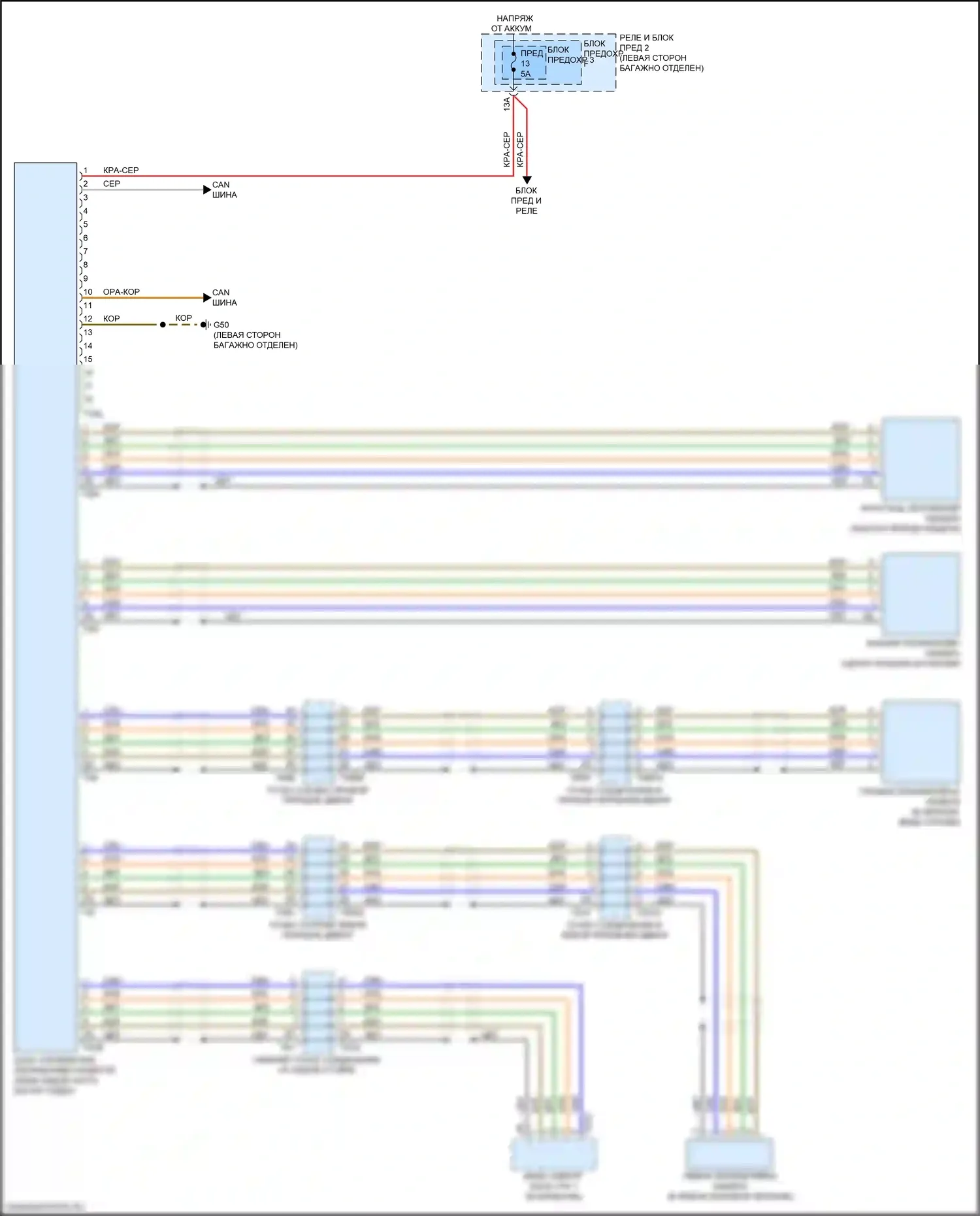 S4 Audi B9 рестайлинг (2019-2024): Электросхема периферийной камеры 