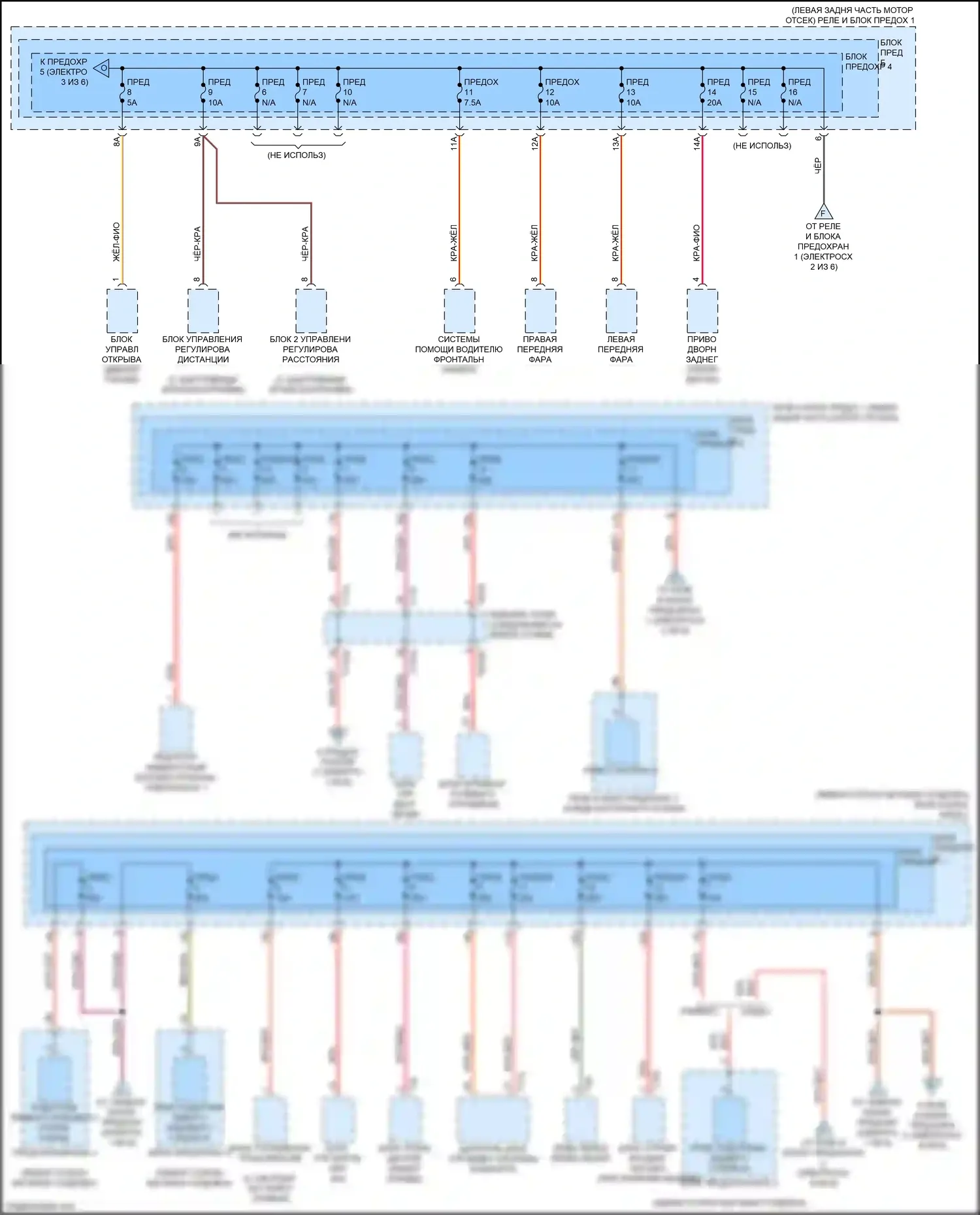 S4 Audi B9 (2016-2019): Электросхема блока предохранителей реле (4 из 6) 