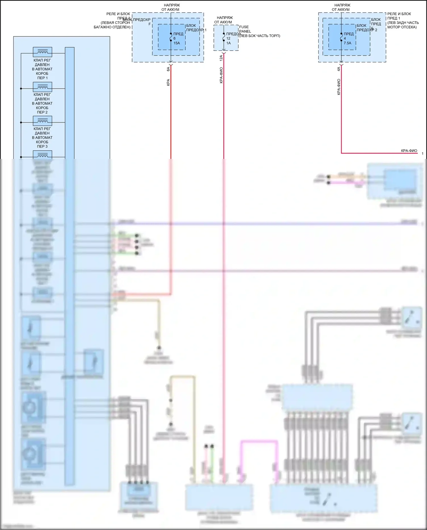 S4 Audi B9 (2016-2019): Электросхема автоматической коробки передач (1 из 2) 