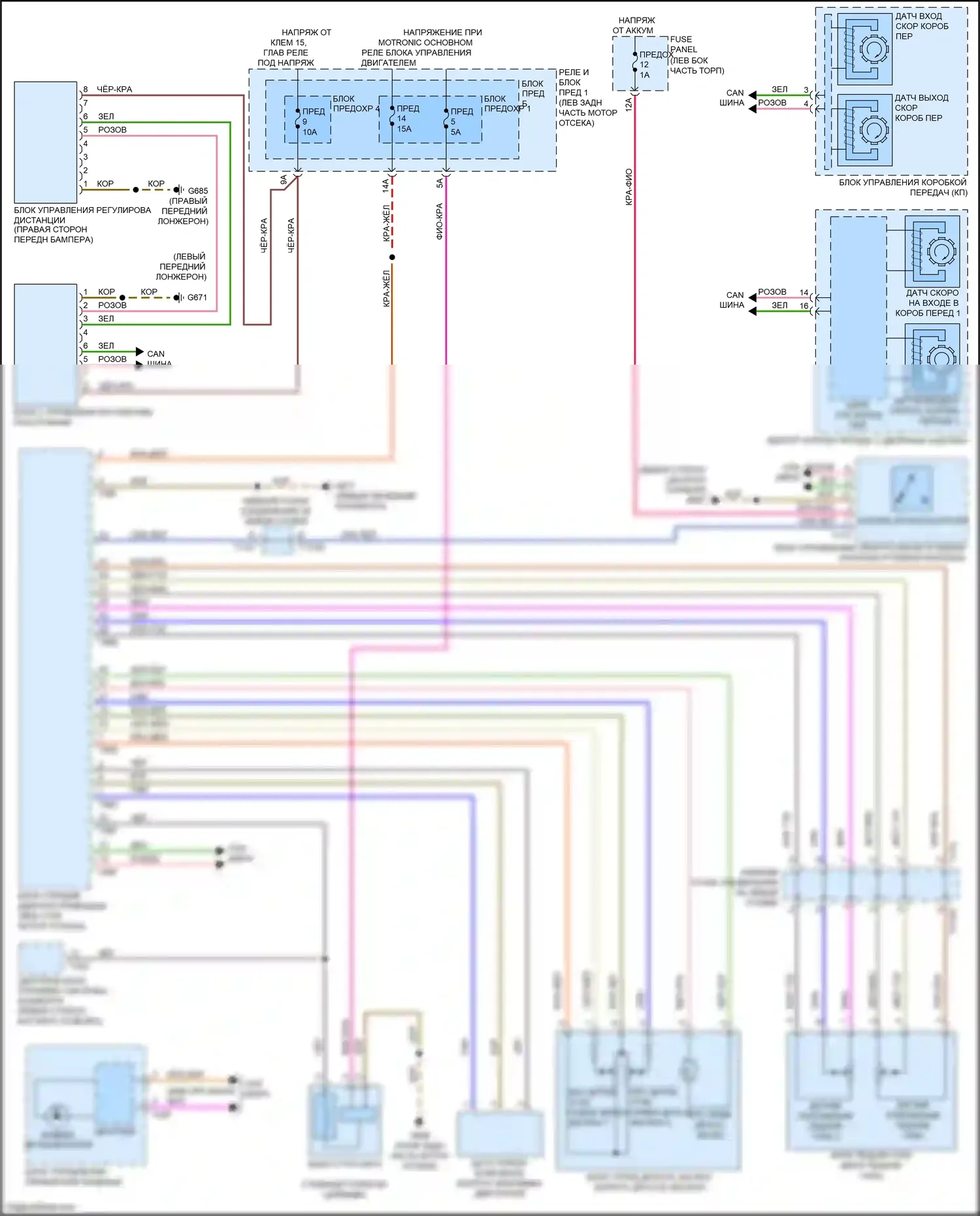 S4 Audi B9 (2016-2019): Электросхема круиз-контроля 