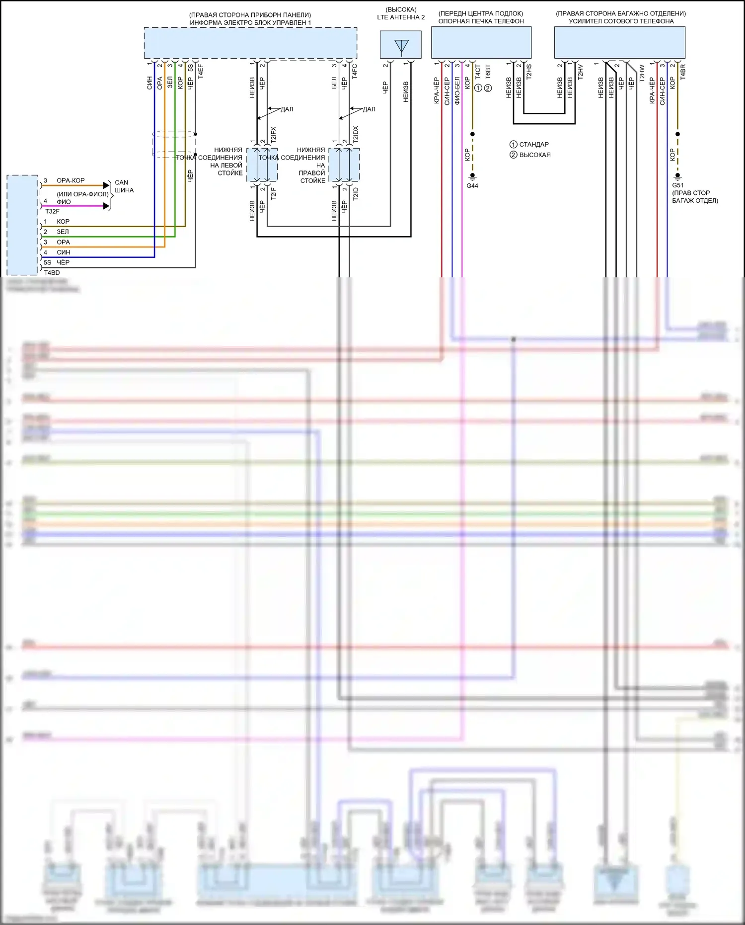 S4 Audi B9 (2016-2019): Электросхема магнитолы, с навигацией (2 из 4) 
