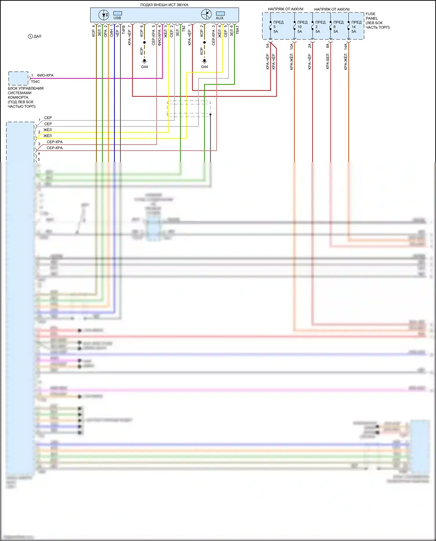 S4 Audi B9 (2016-2019): Электросхема магнитолы, со звуком bang и olufsen (1 из 5) 