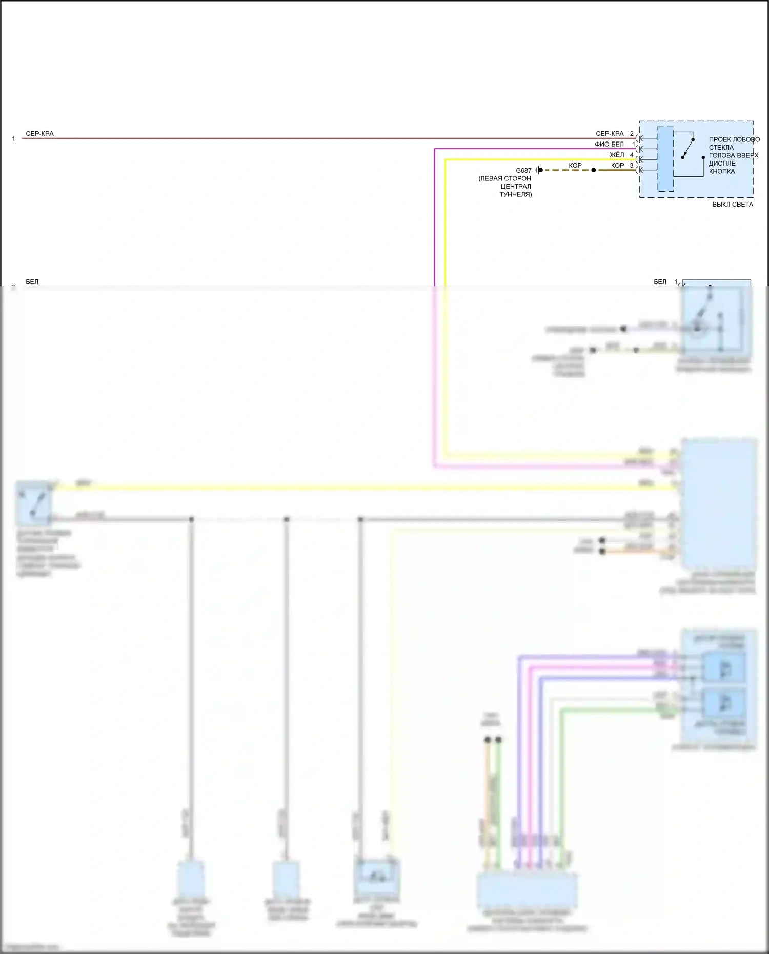S4 Audi B9 (2016-2019): Электросхема приборной панели (2 из 2) 