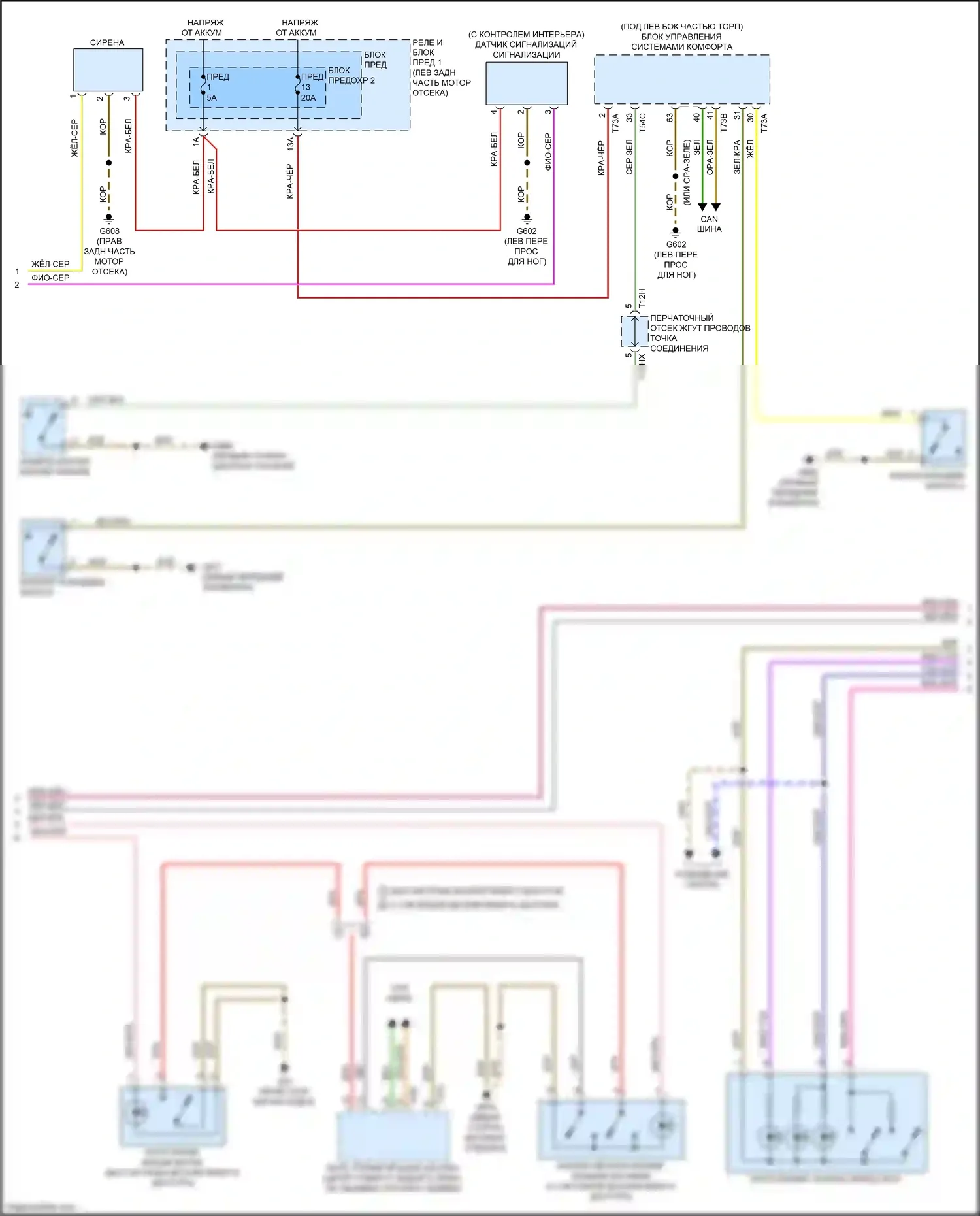 S4 Audi B9 (2016-2019): Электросхема центрального замка (5 из 6) 