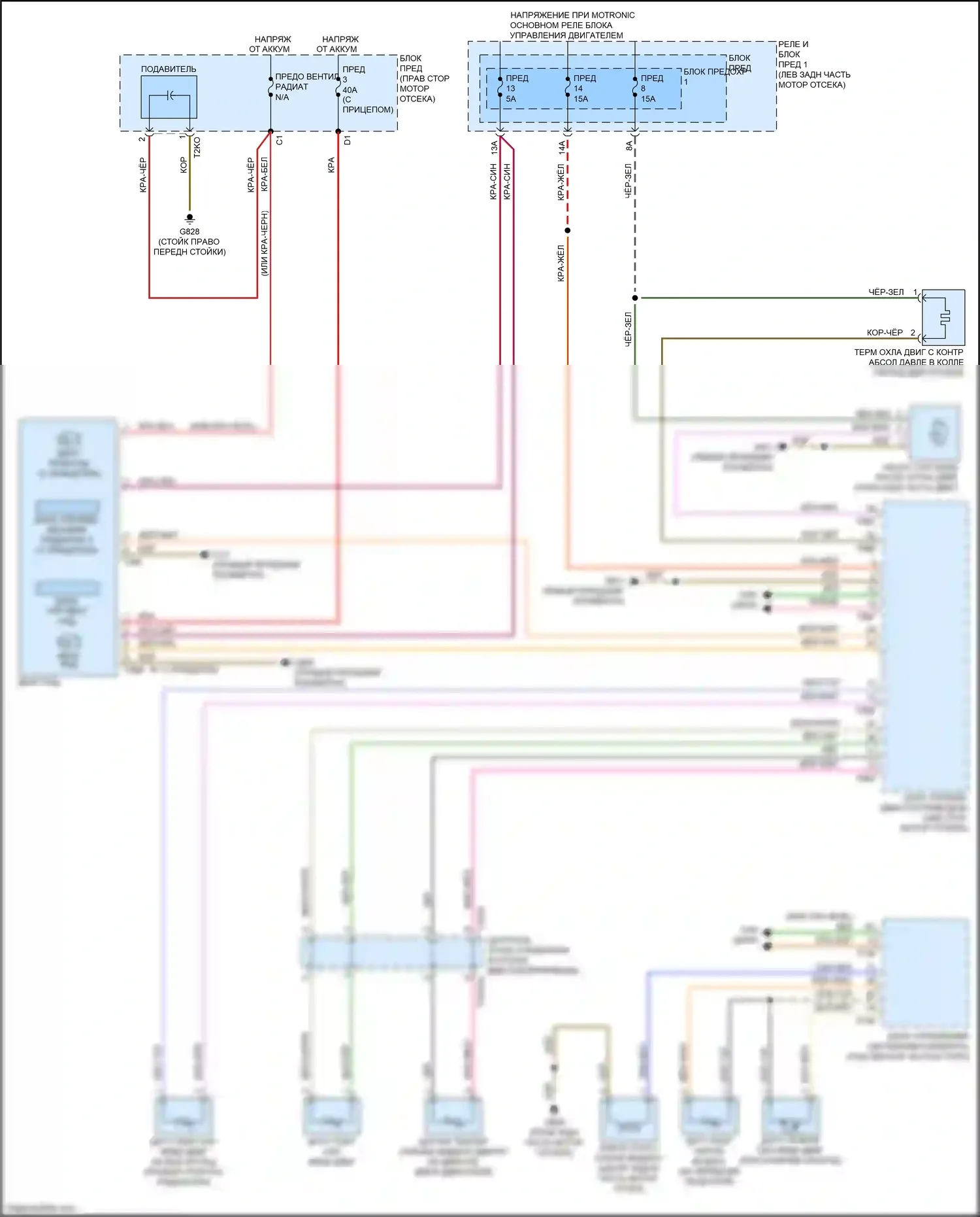 S4 Audi B9 (2016-2019): Электросхема вентилятора охлаждения 