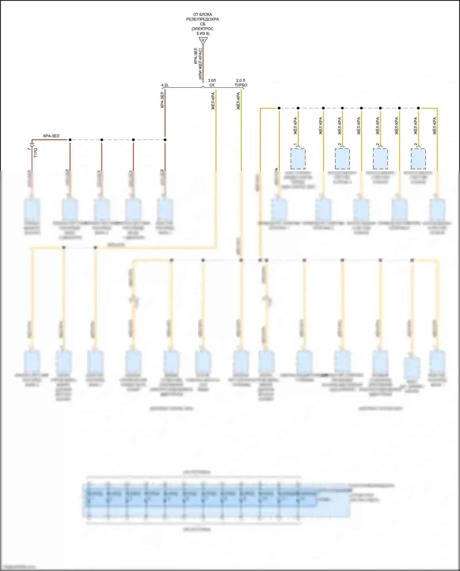 S5 Audi I рестайлинг (2011-2016): Электросхема блока предохранителей реле (6 из 9) 