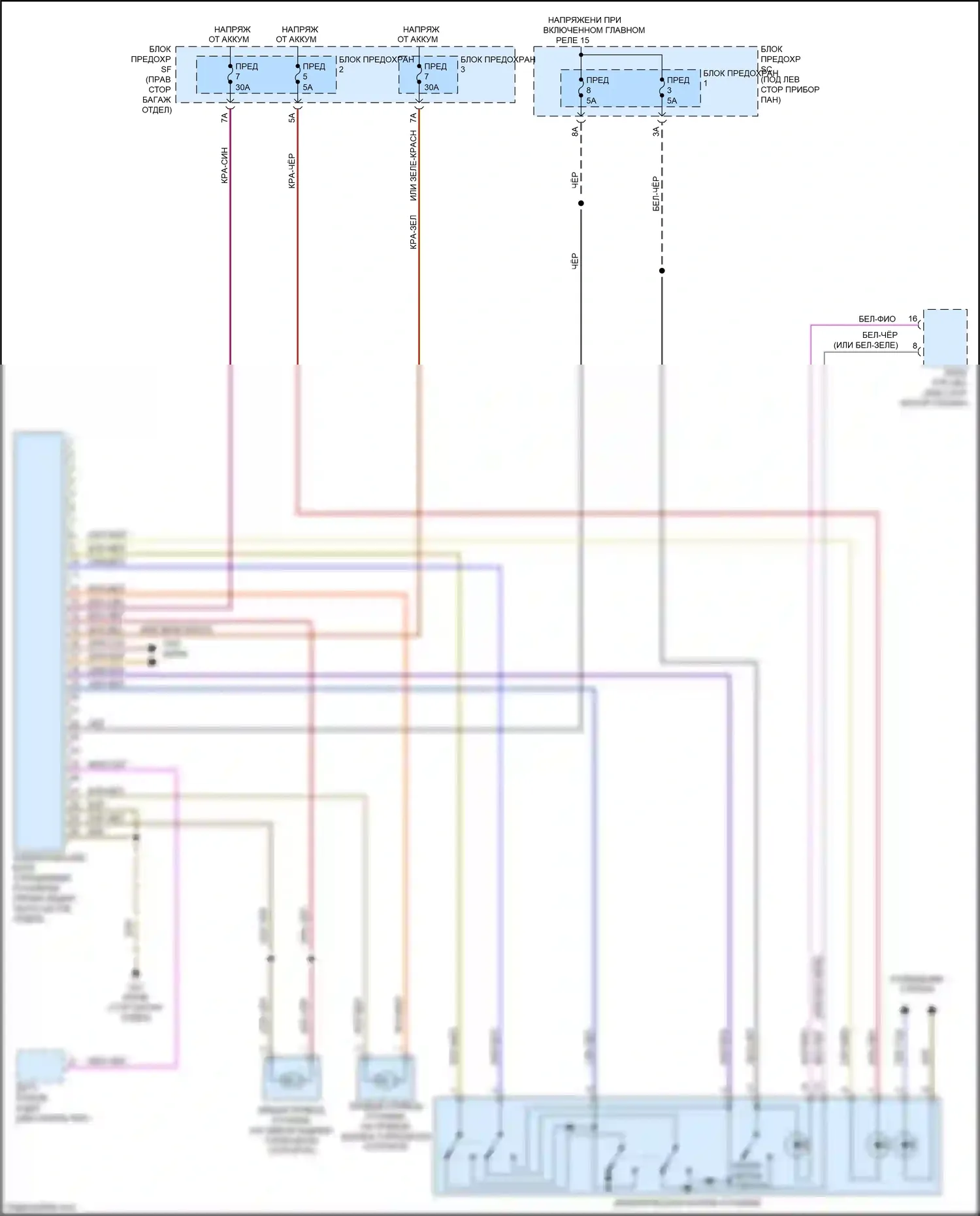 S5 Audi I рестайлинг (2011-2016): Электросхема растормаживания стояночного тормоза 
