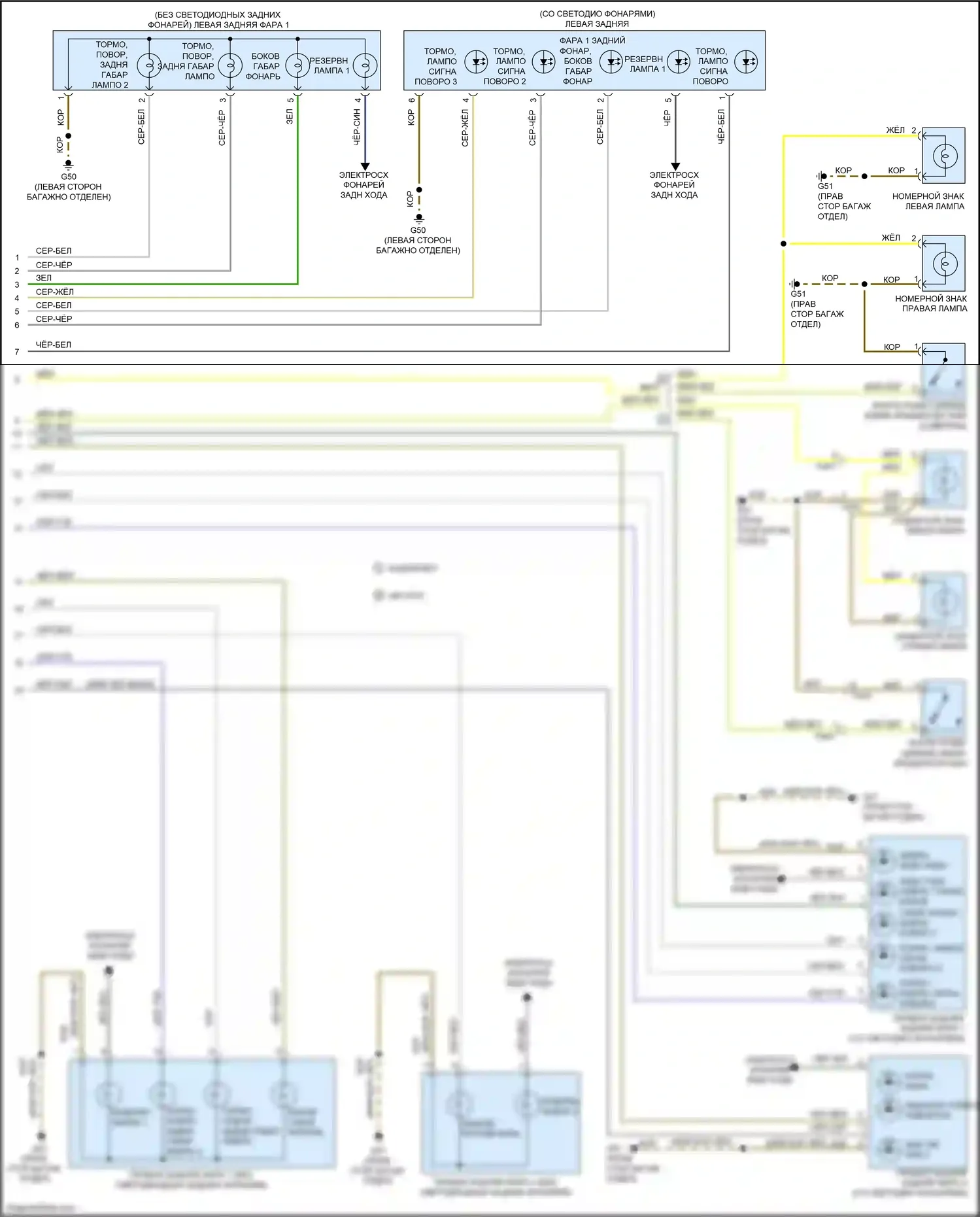 S5 Audi I рестайлинг (2011-2016): Электросхема фар и фонарей (3 из 3) 