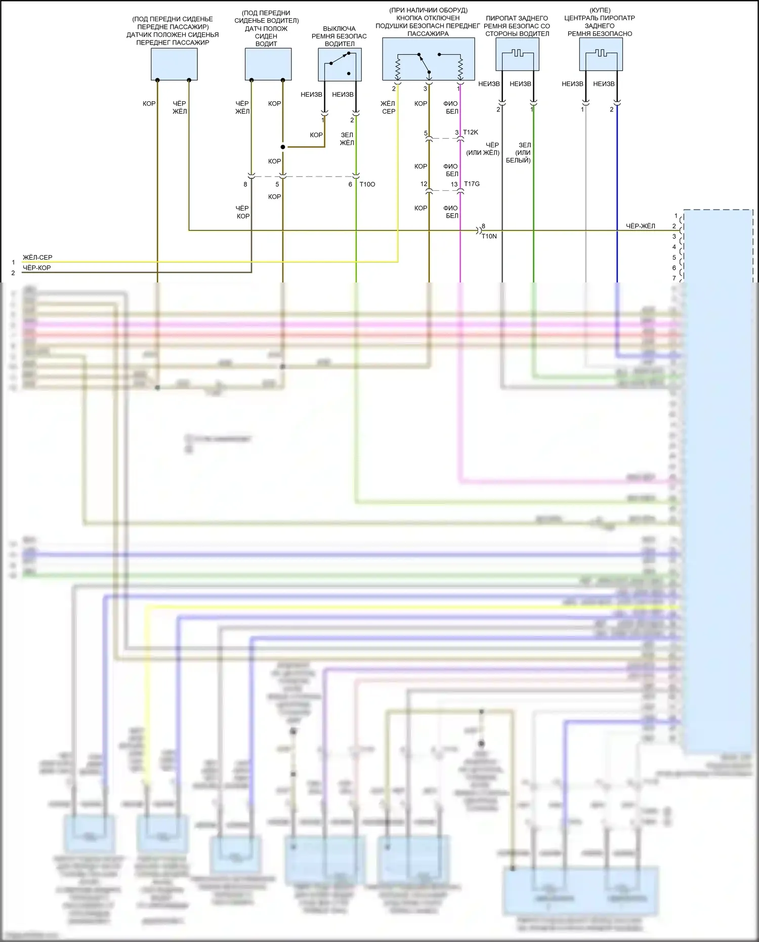 S5 Audi I рестайлинг (2011-2016): Электросхема подушек безопасности (3 из 3) 