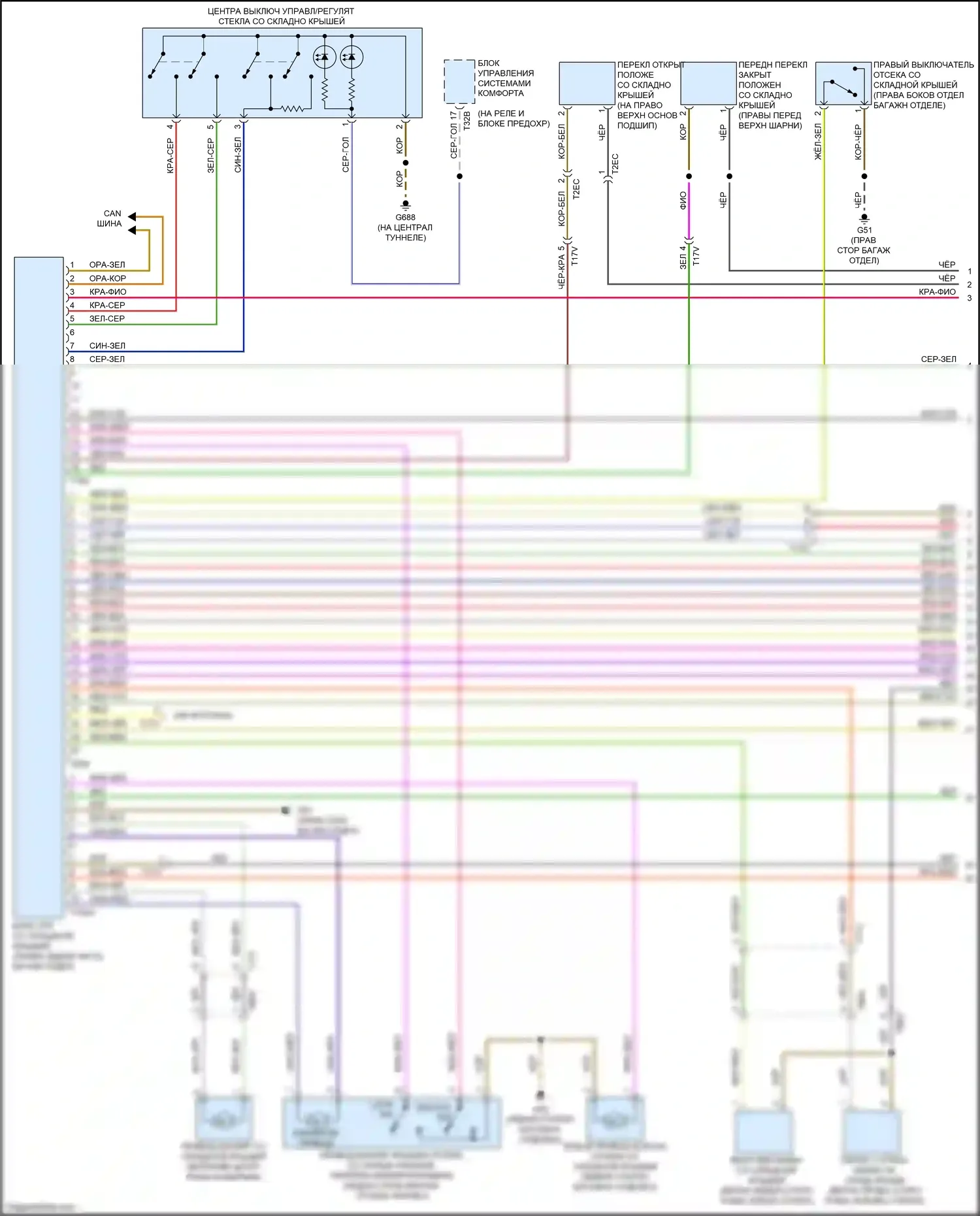 S5 Audi I рестайлинг (2011-2016): Электросхема со складной крышей (1 из 2) 