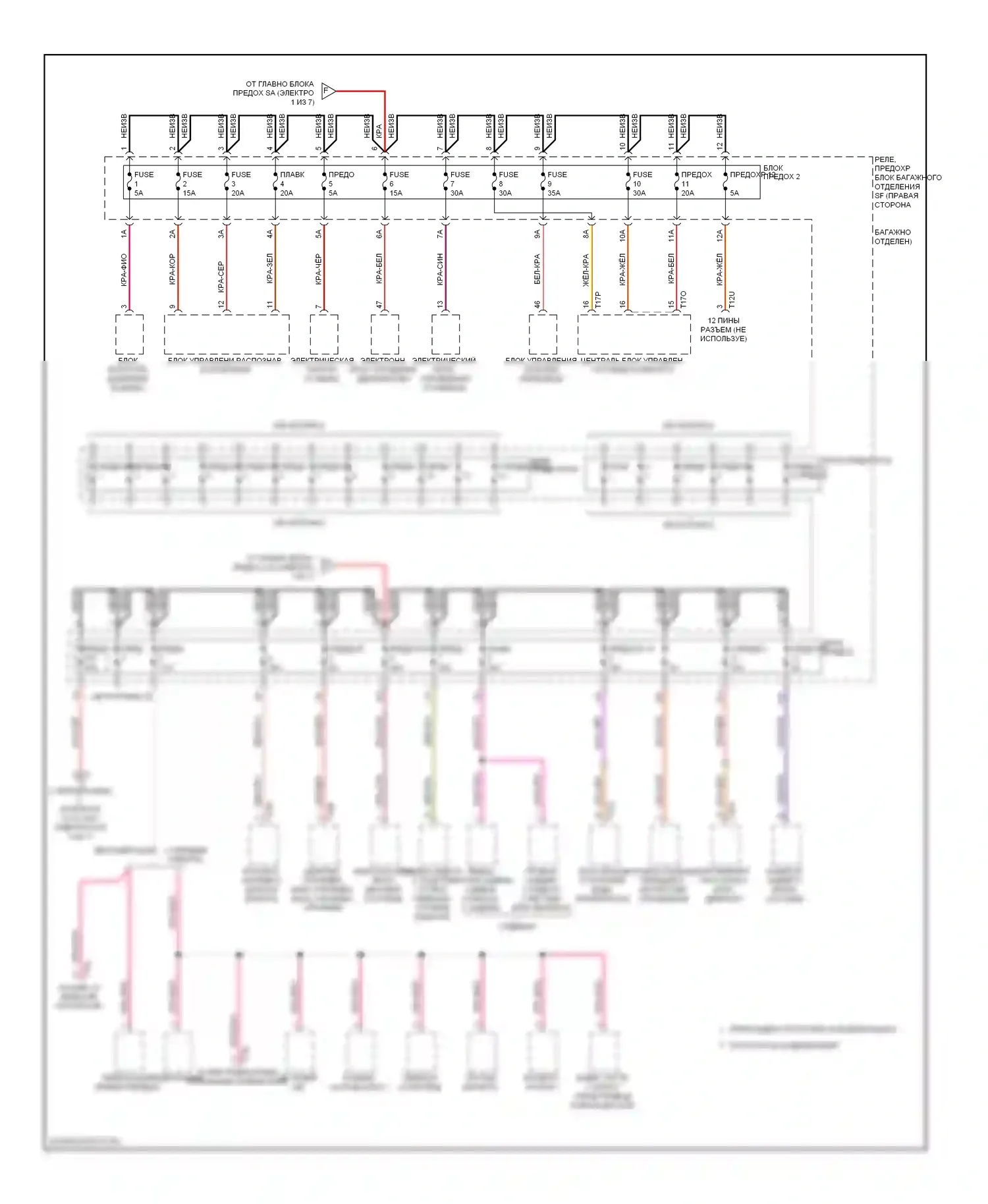 S5 Audi I (2007-2011): Электросхема блока предохранителей реле (3 из 7) 