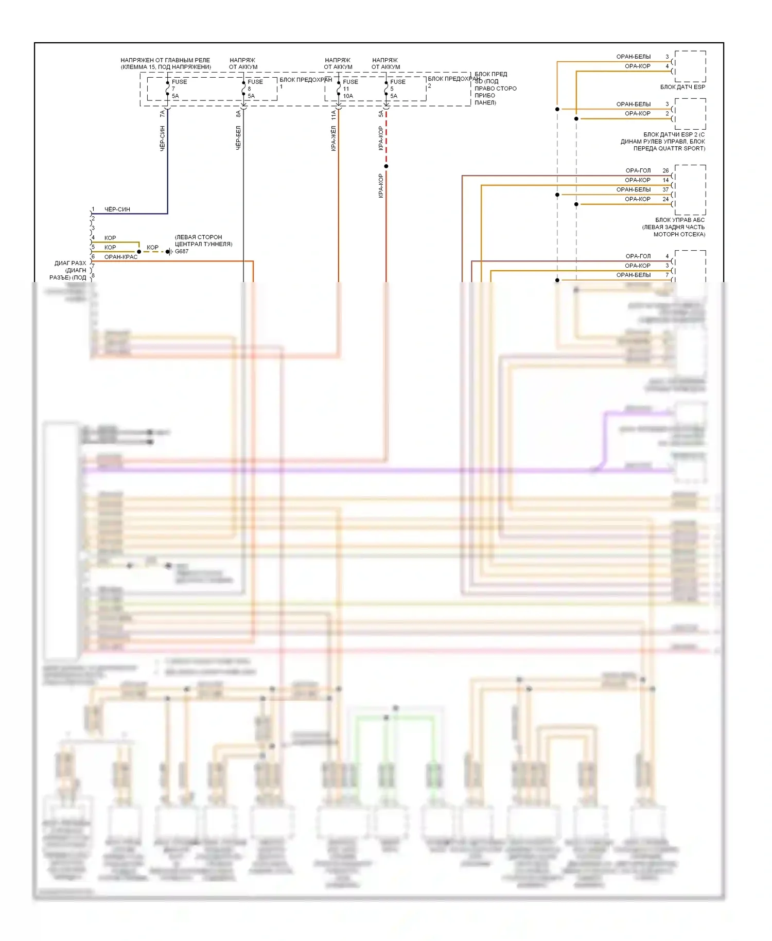 S5 Audi I (2007-2011): Can шина электросхема (1 из 3) 