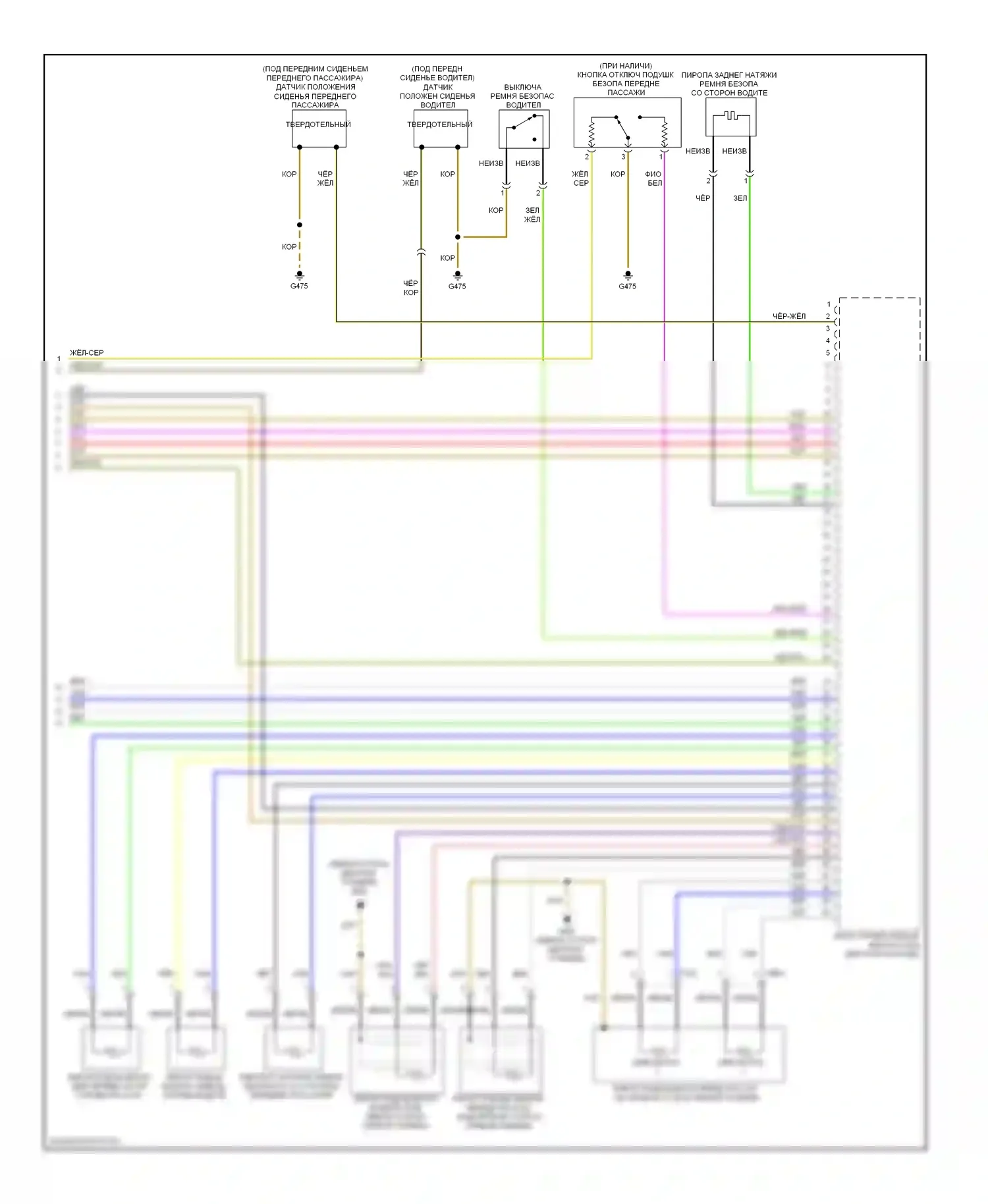 S5 Audi I (2007-2011): Электросхема подушек безопасности (3 из 3) 