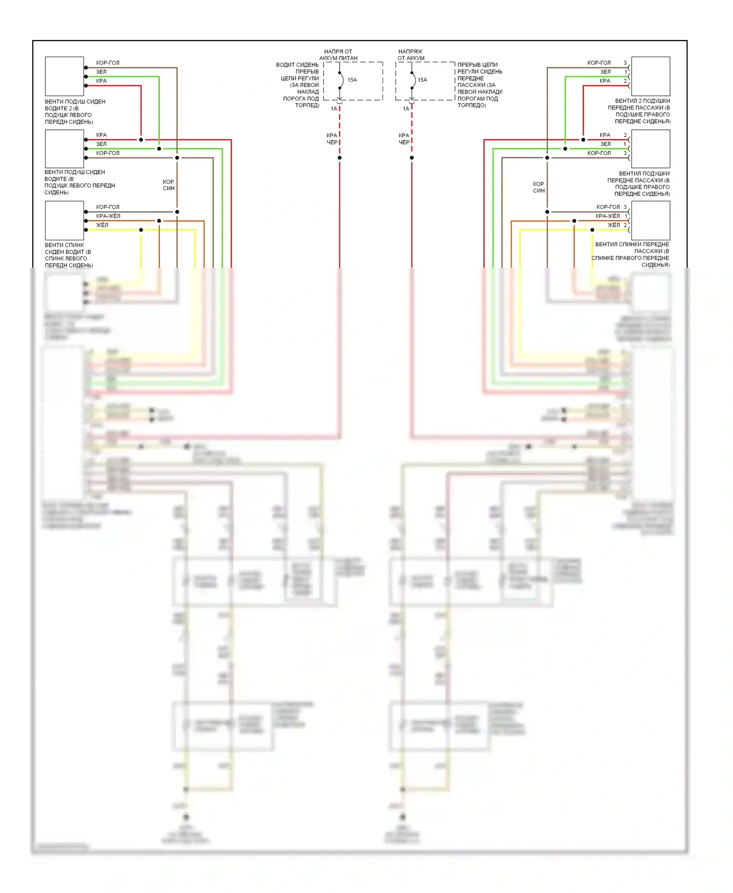 S5 Audi I (2007-2011): Электросхема отопителя переднего сиденья, с вентиляцией 