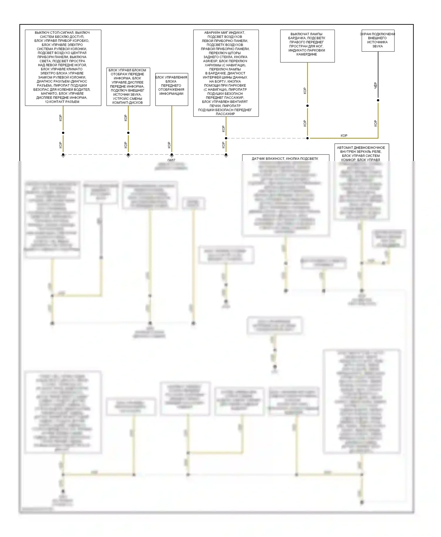 S5 Audi I (2007-2011): Электросхема разводки массы (2 из 2) 