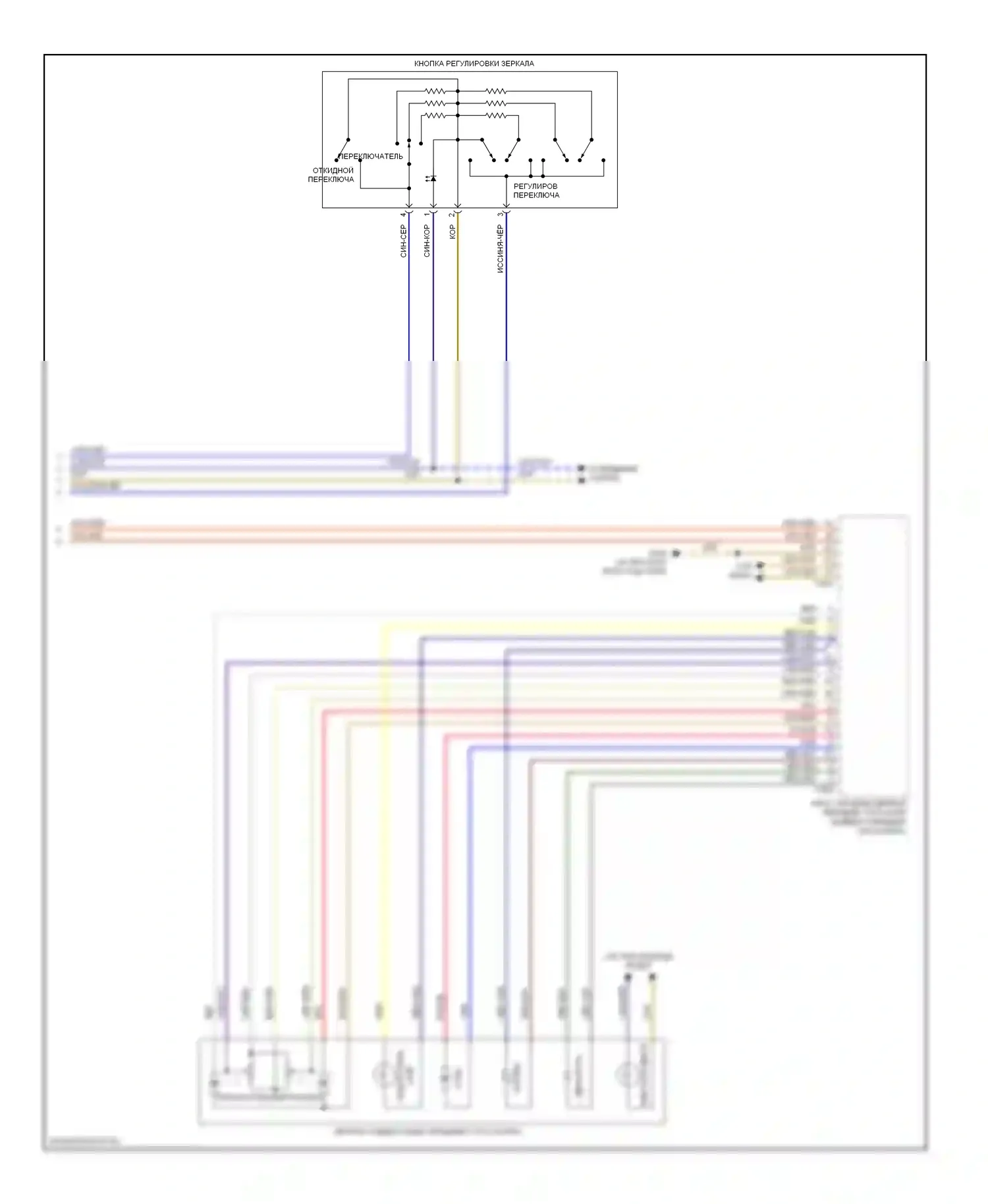 S5 Audi I (2007-2011): Управление зеркалами заднего вида электросхема (2 из 1) 