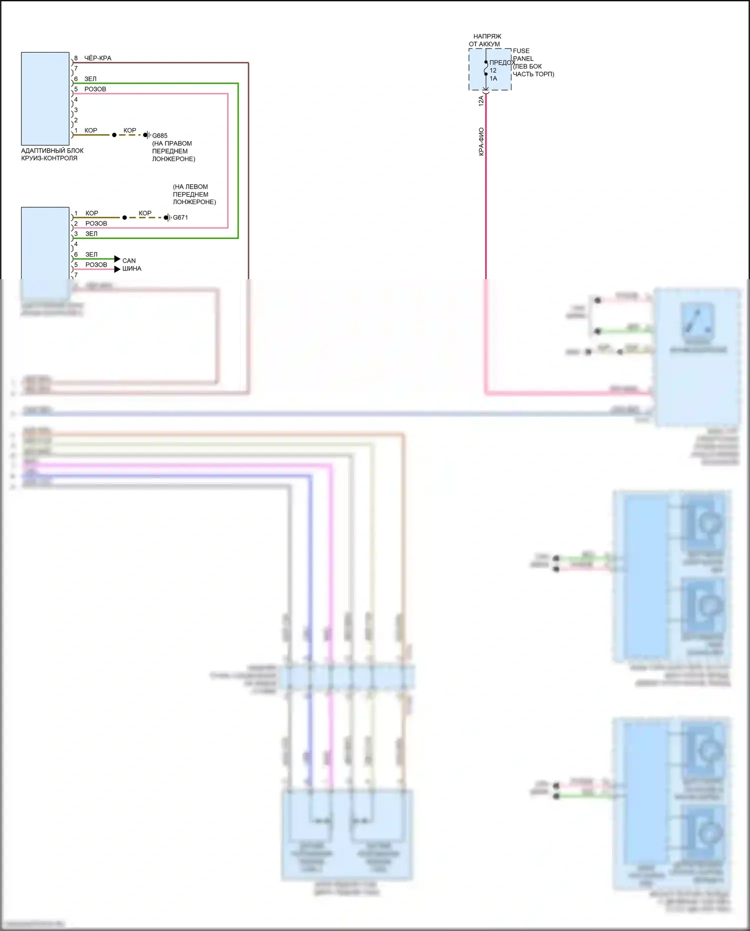 S5 Audi II рестайлинг (2019-2024): Электросхема круиз-контроля (2 из 2) 