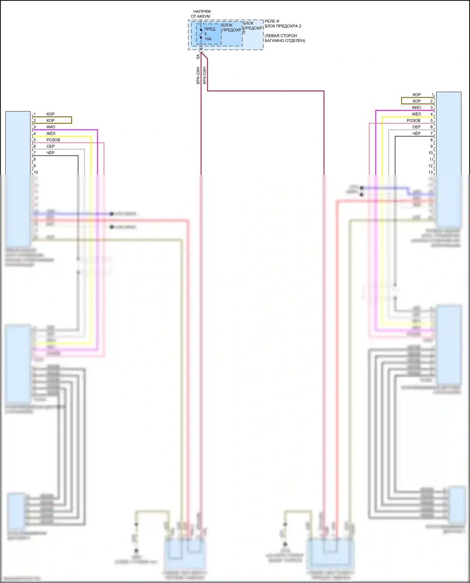 S5 Audi II рестайлинг (2019-2024): Электросхема мультимедий заднего сиденья 