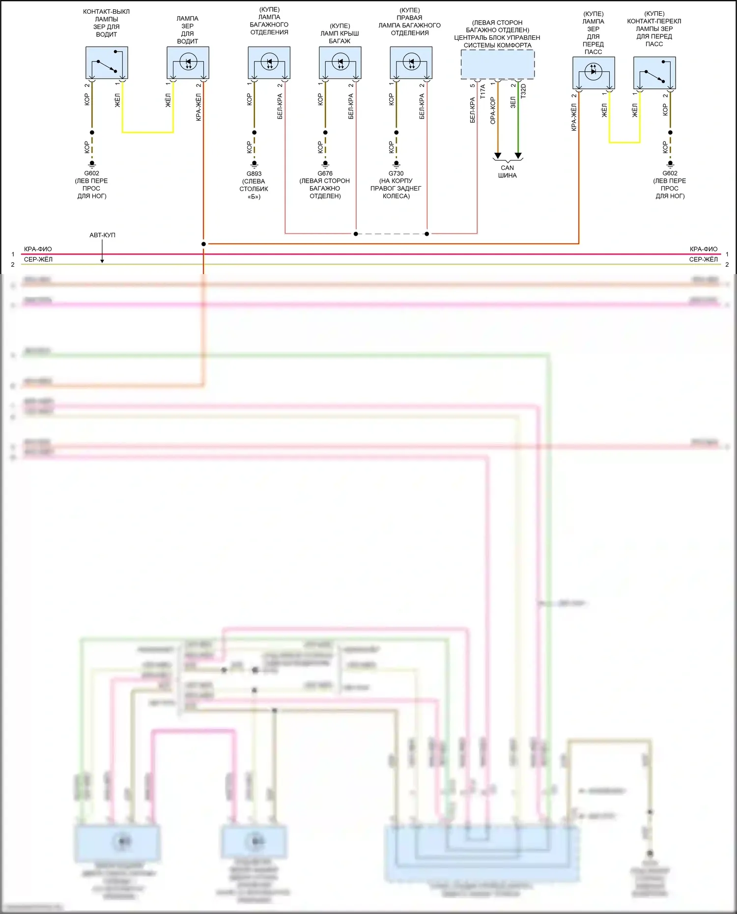 S5 Audi II рестайлинг (2019-2024): Электросхема освещения салона (5 из 6) 