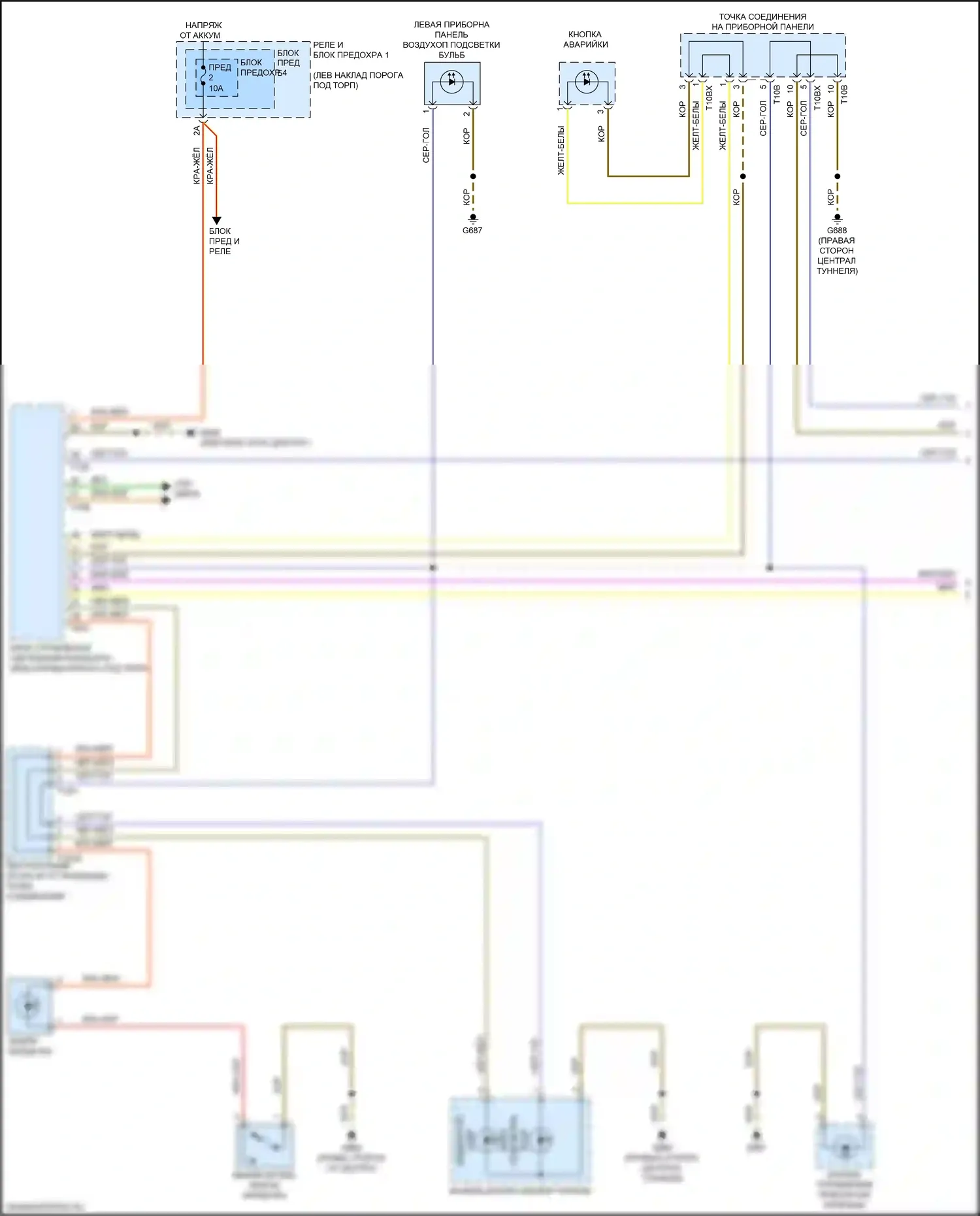 S5 Audi II рестайлинг (2019-2024): Электросхема подсветки приборной панели (1 из 4) 