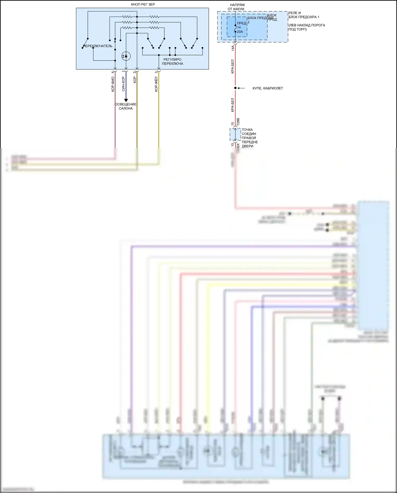 S5 Audi II рестайлинг (2019-2024): Электросхема памяти зеркал (2 из 2) 