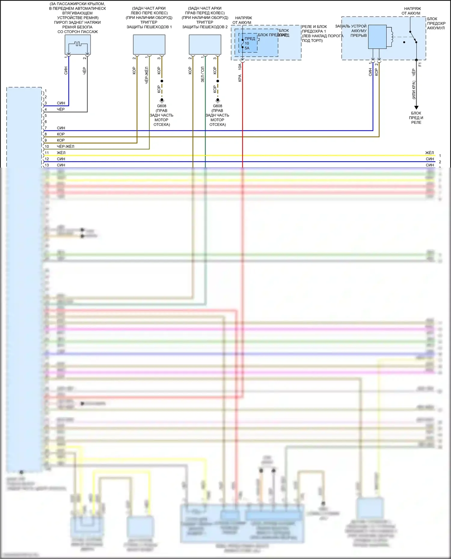 S5 Audi II рестайлинг (2019-2024): Электросхема подушек безопасности (1 из 5) 