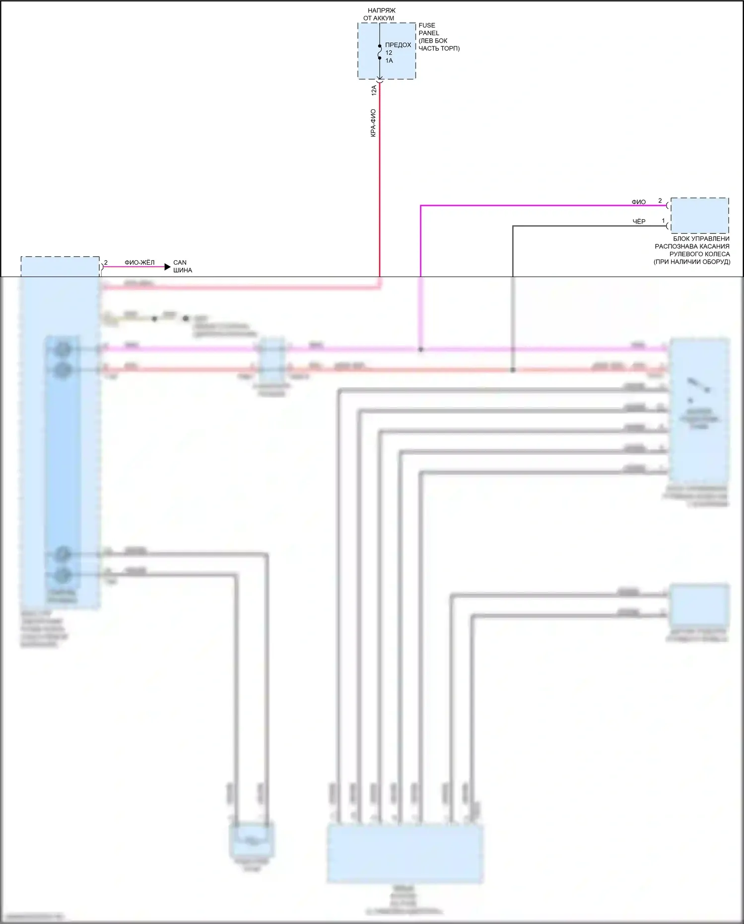 S5 Audi II рестайлинг (2019-2024): Электросхема рулевого колеса с подогревом 