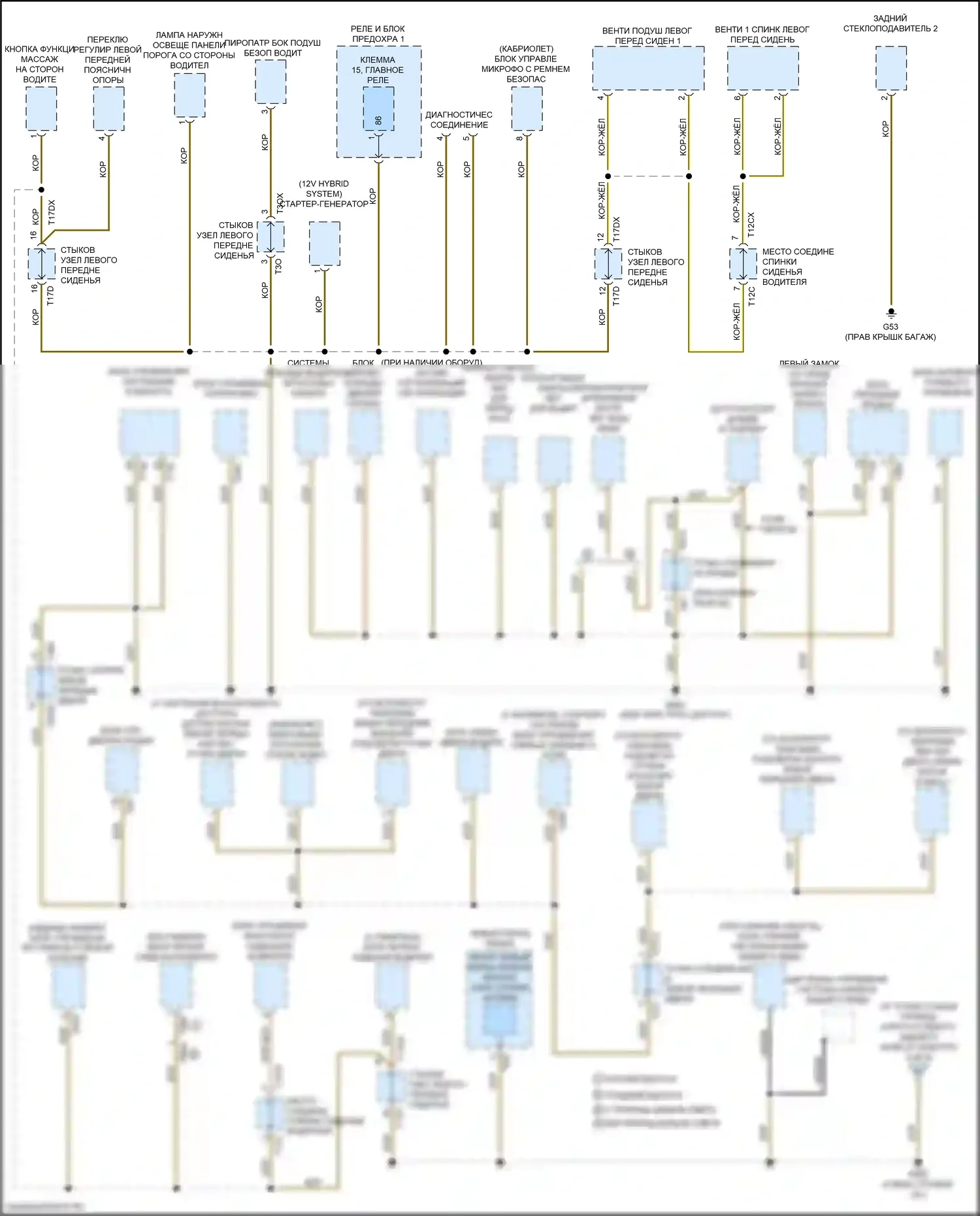 S5 Audi II рестайлинг (2019-2024): Электросхема точек подключения масс (1 из 9) 