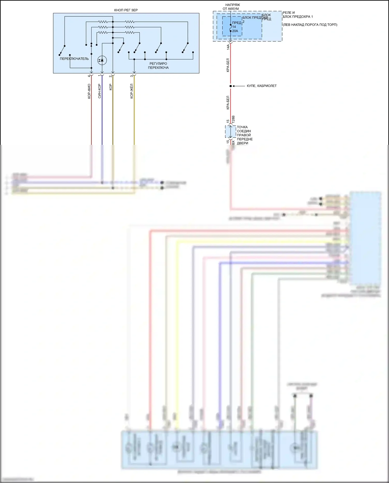 S5 Audi II рестайлинг (2019-2024): Управление зеркалами заднего вида электросхема (2 из 2) 