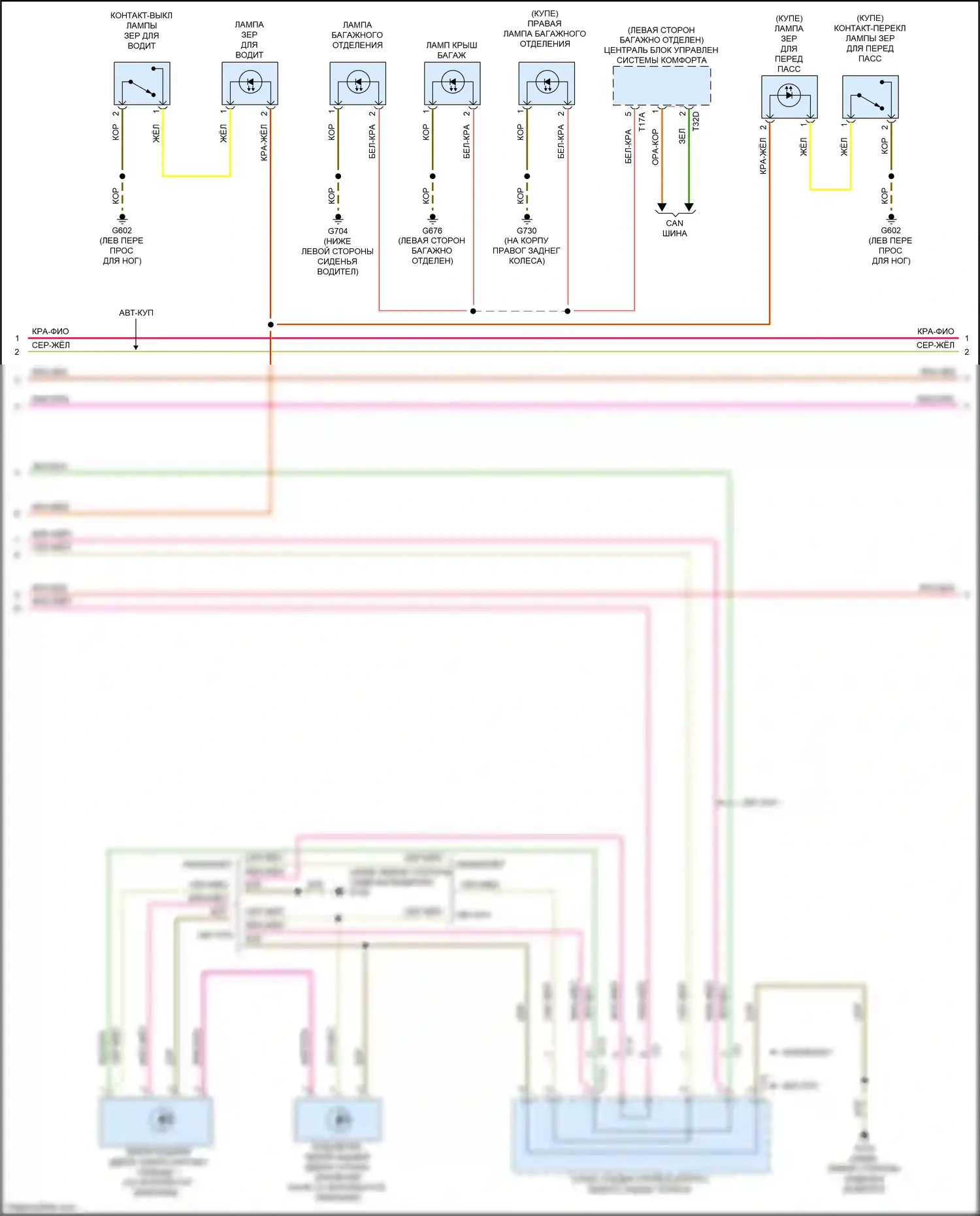 S5 Audi II (2016-2019): Электросхема освещения салона (5 из 6) 