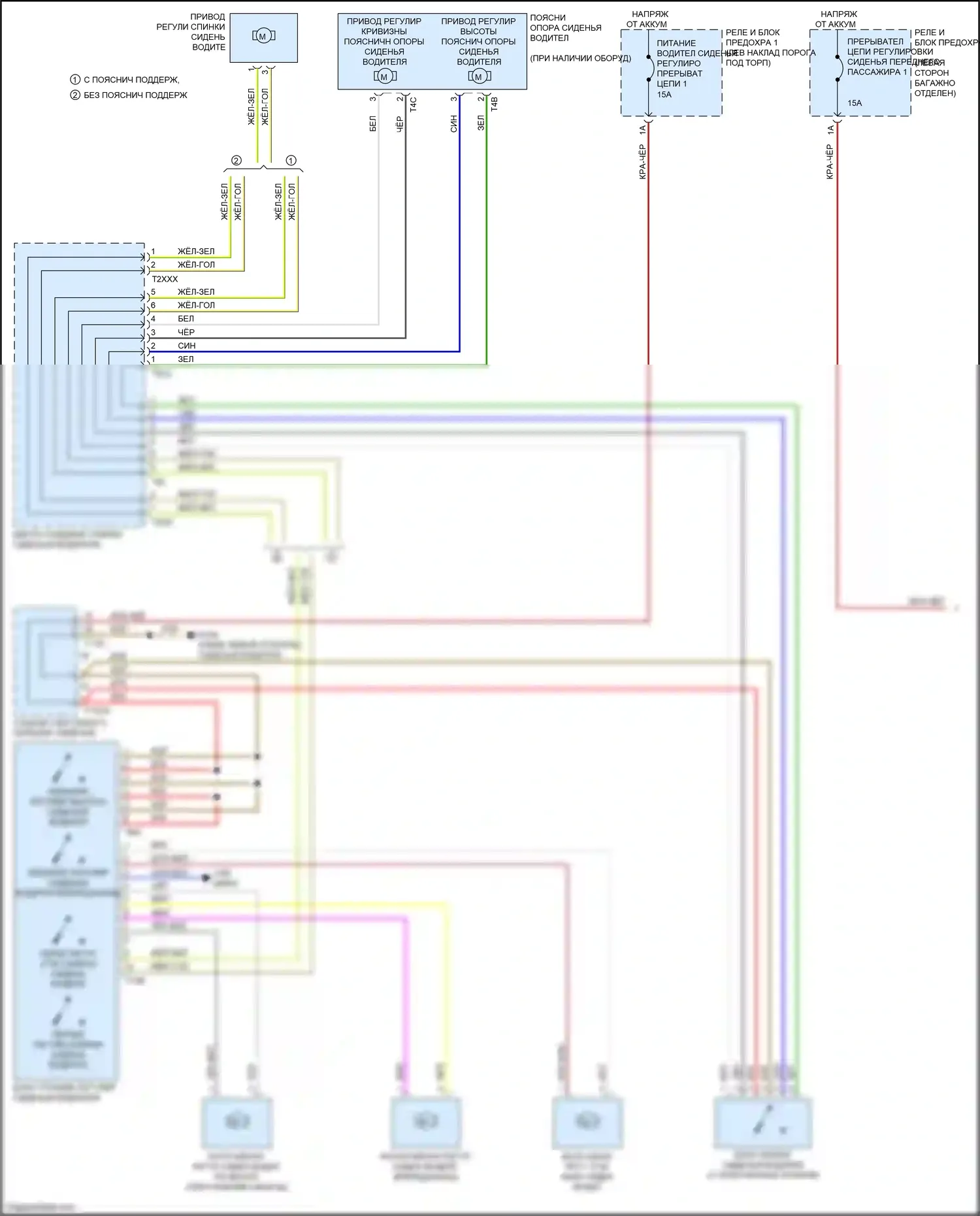 S5 Audi II (2016-2019): Электросхема сидений (1 из 2) 