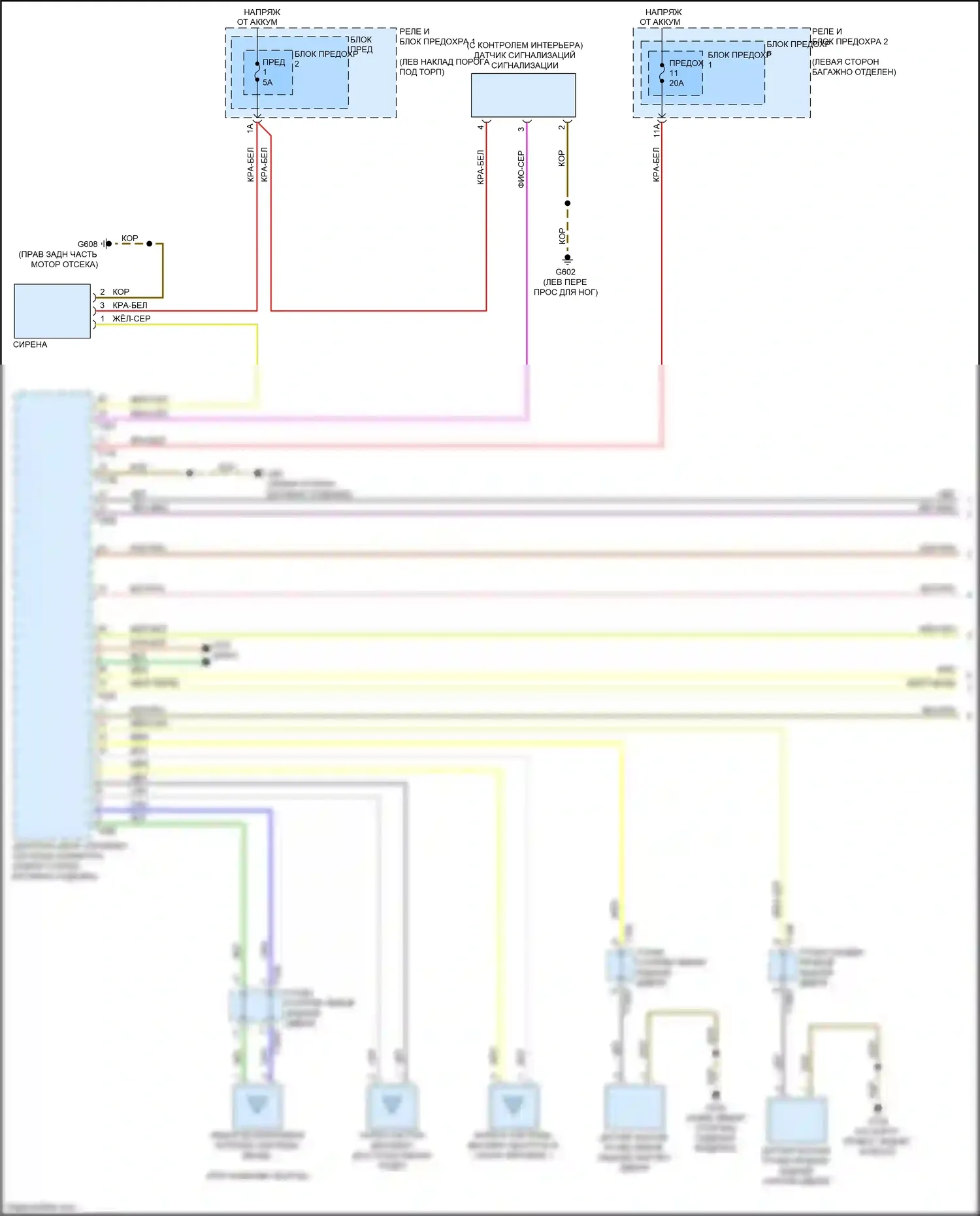 S5 Audi II (2016-2019): Электросхема системы бесключевого доступа (1 из 2) 