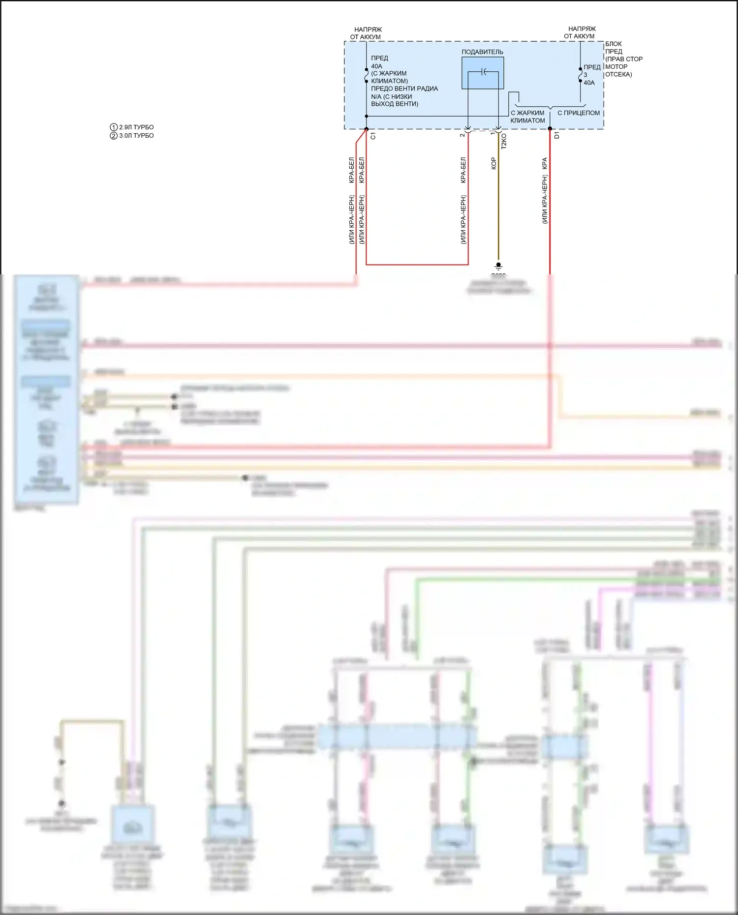 S5 Audi II (2016-2019): Электросхема вентилятора охлаждения (1 из 2) 